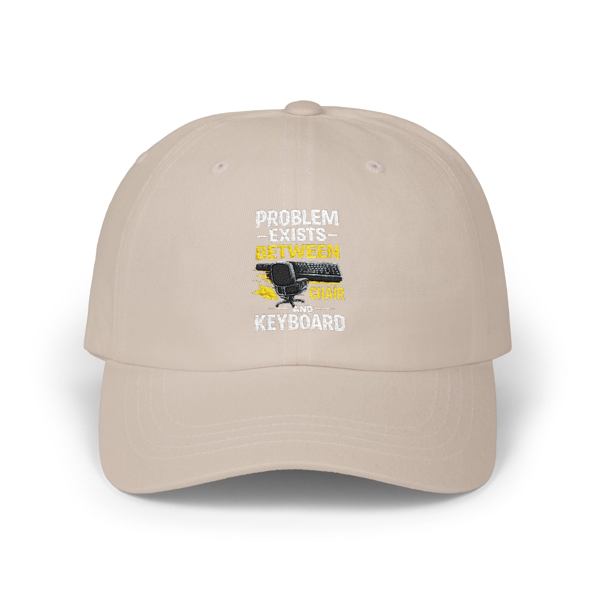 Dad Cap — "Problem Exists Between Chair and Keyboard" Funny Tech Humor Hat