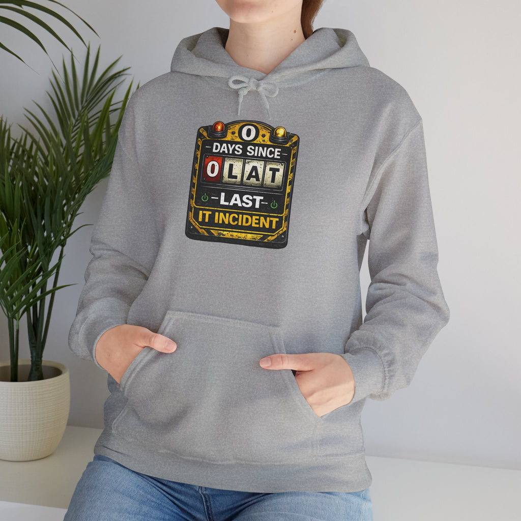 "0 Days Since Last IT Incident" Tech Humor Unisex Heavy Blend™ Hoodie