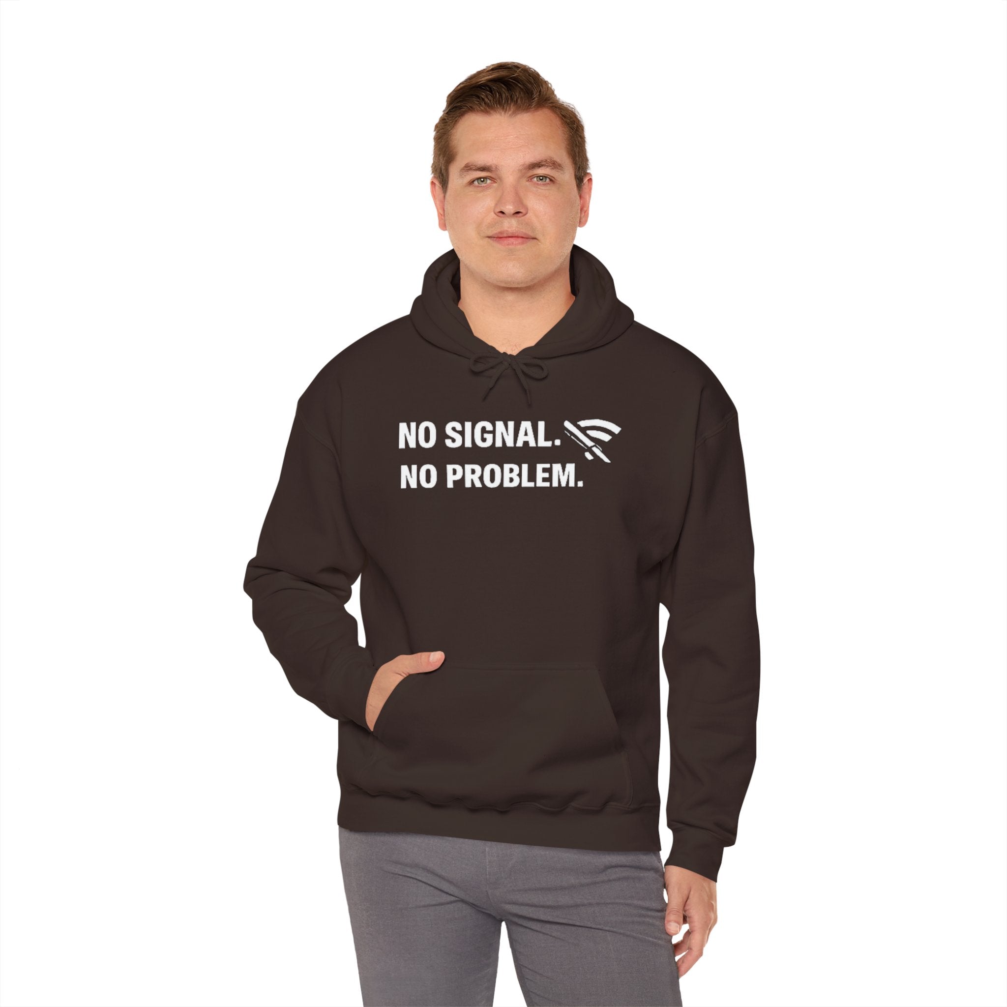 "No Signal, No Problem" IT Humor Unisex Heavy Blend™ Hoodie