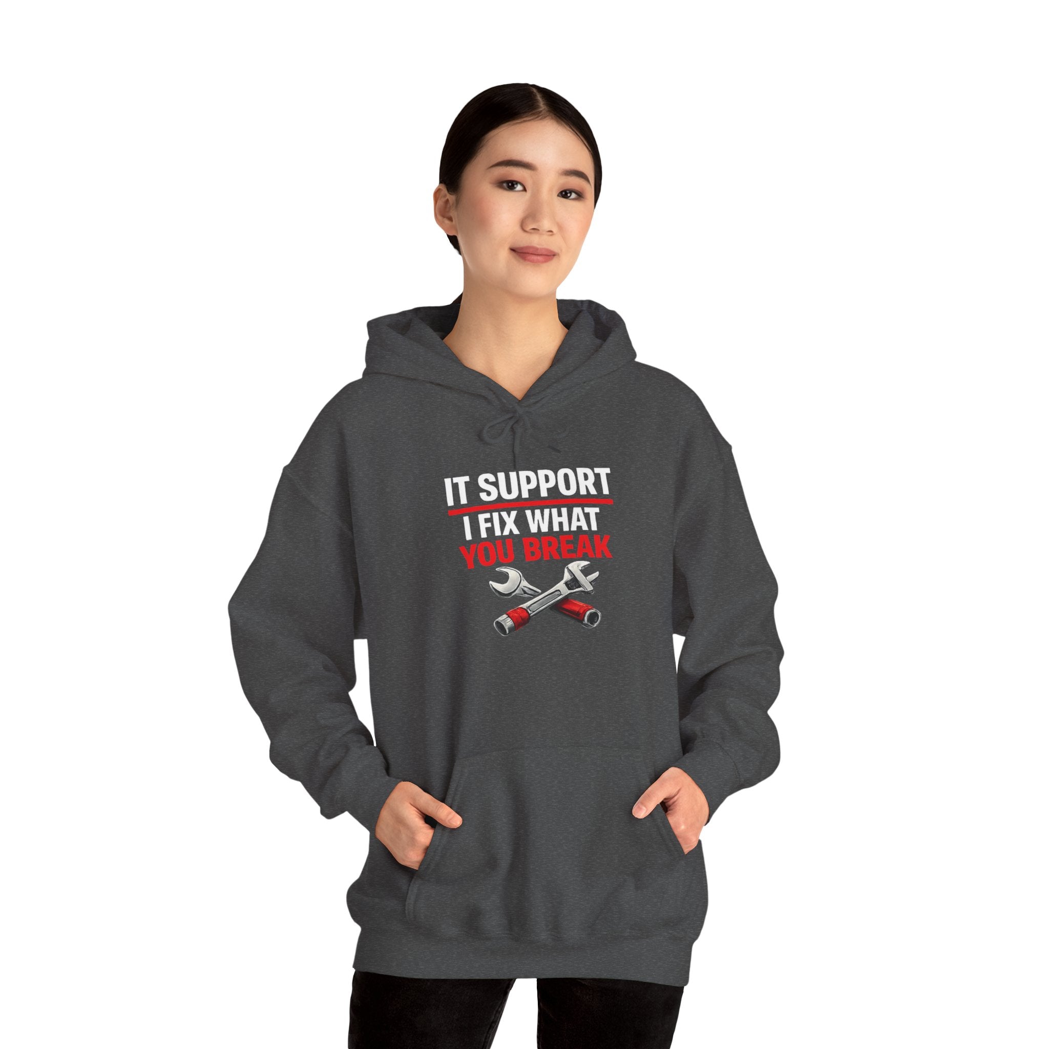 "IT Support: I Fix What You Break" IT Humor Unisex Heavy Blend™ Hoodie