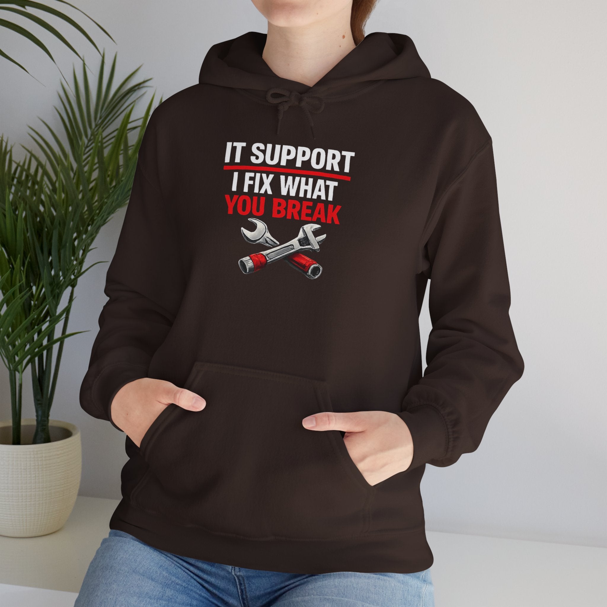 "IT Support: I Fix What You Break" IT Humor Unisex Heavy Blend™ Hoodie