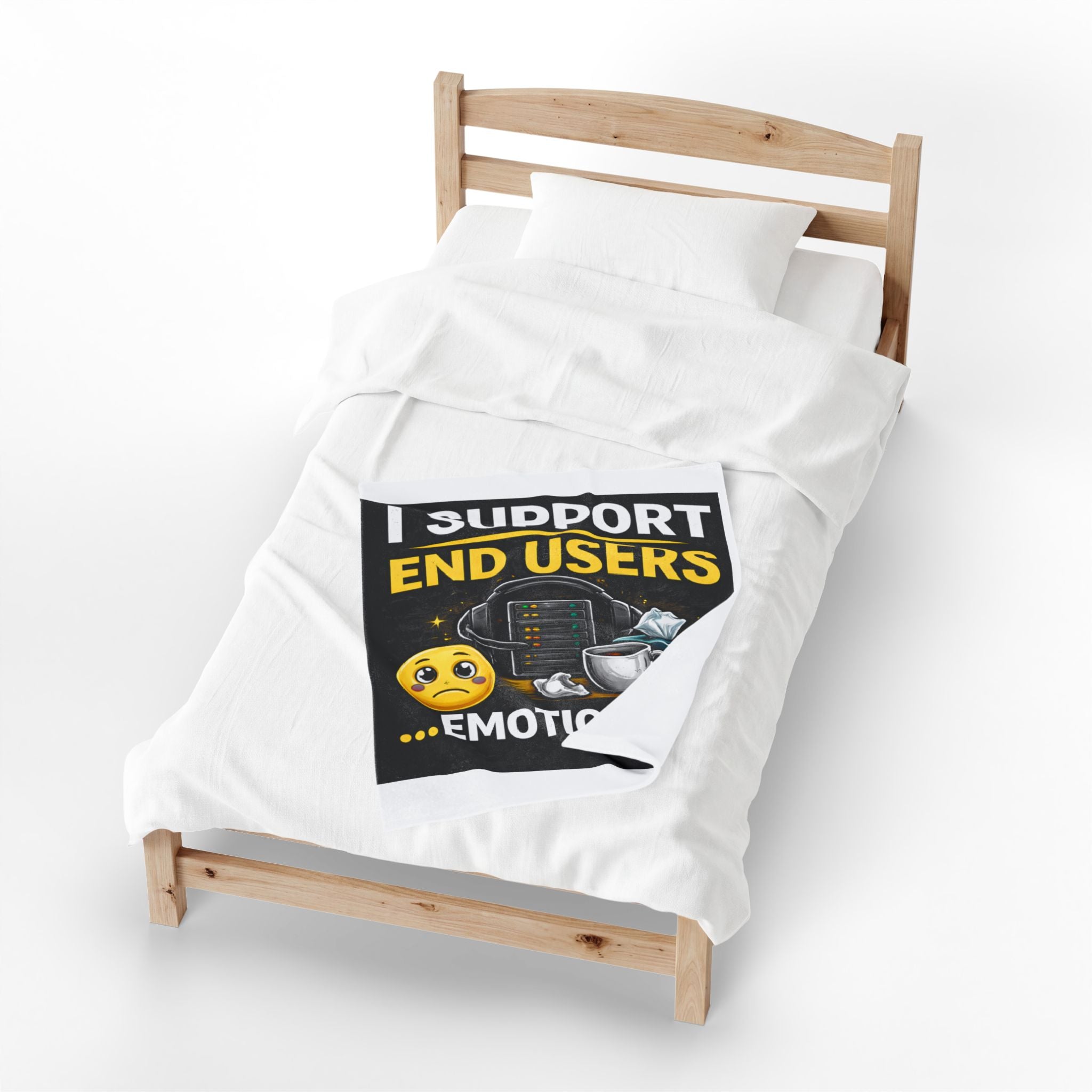 "I Support End Users... Emotionally" Tech Humor Funny IT Velveteen Plush Blanket