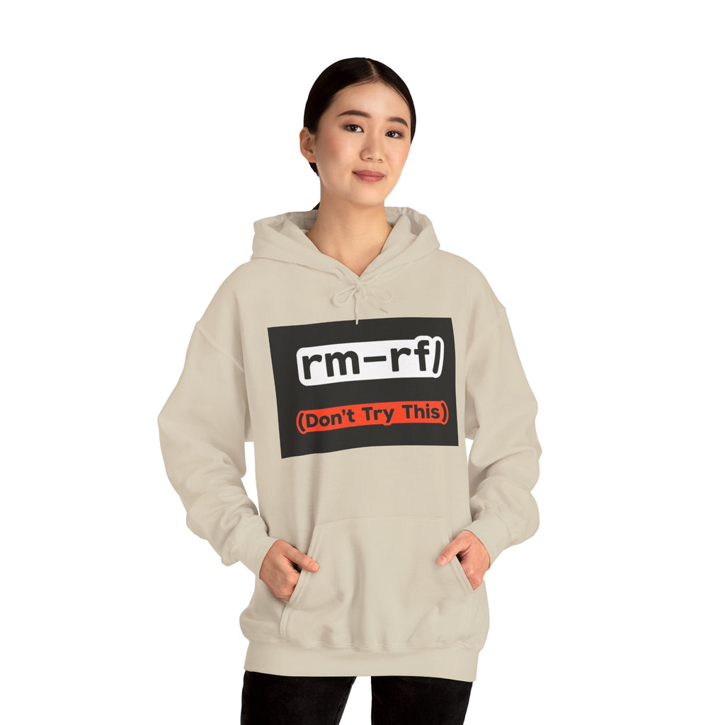 "rm–rf/ (Don't Try This)" — Funny Linux/Devops Command Hoodie