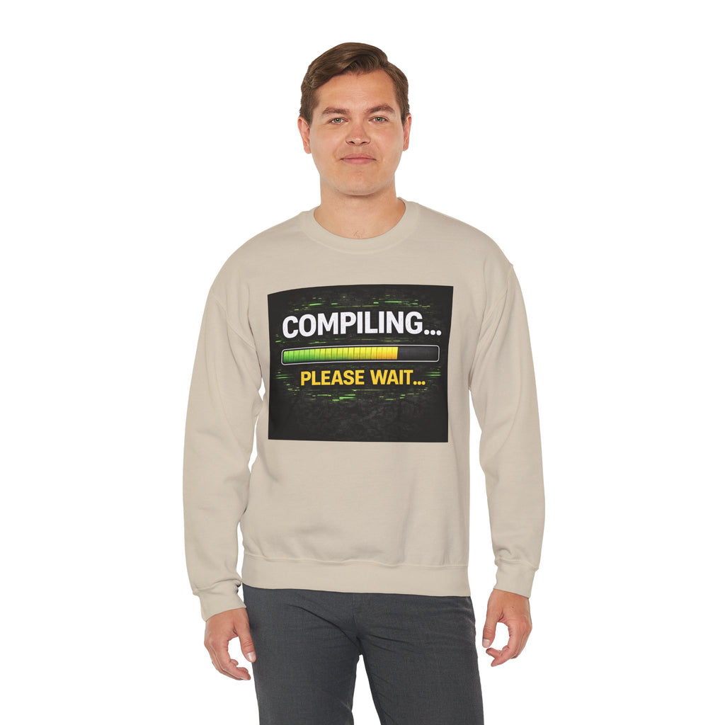 "Compiling... Please Wait" Tech Humor Crewneck Sweatshirt