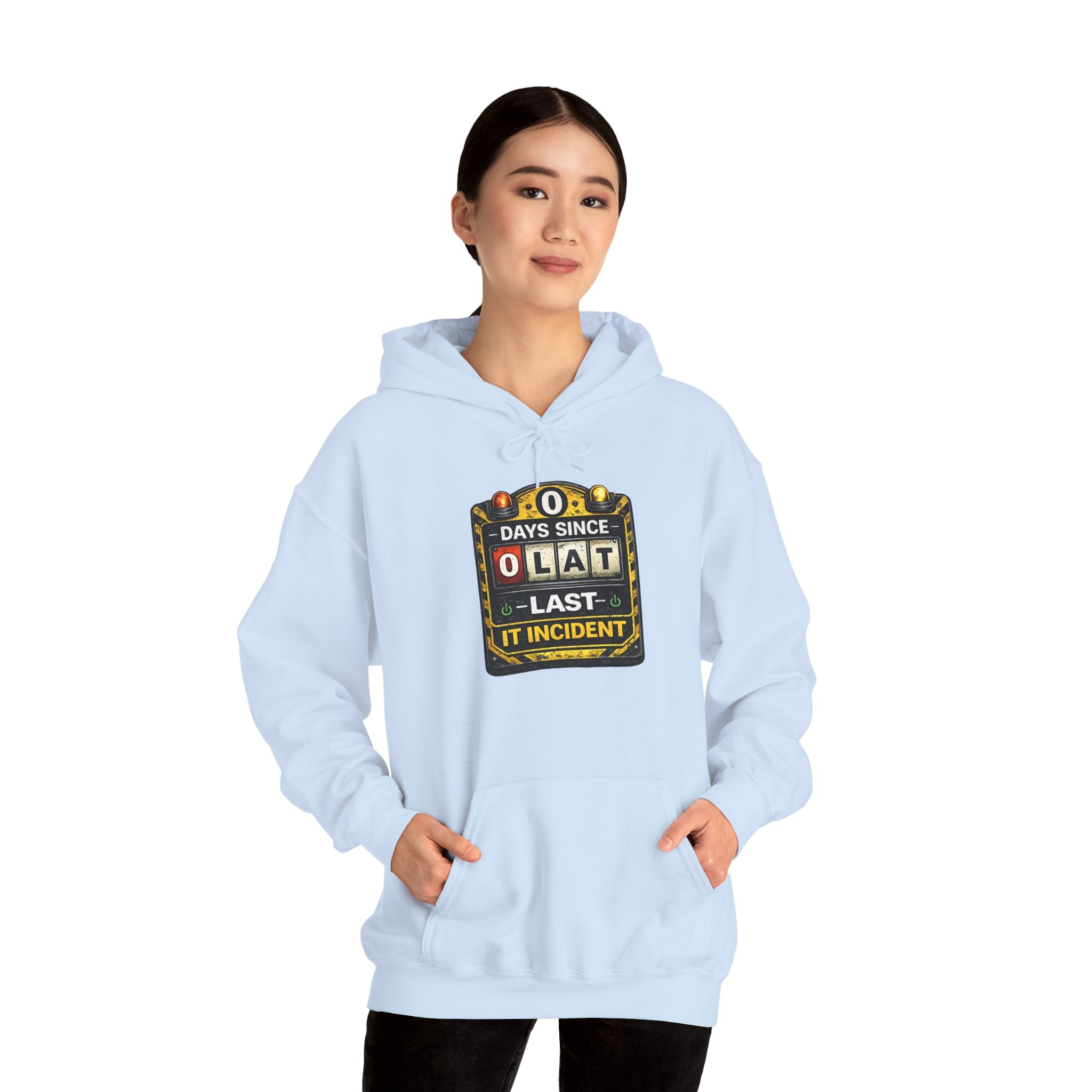 "0 Days Since Last IT Incident" Tech Humor Unisex Heavy Blend™ Hoodie