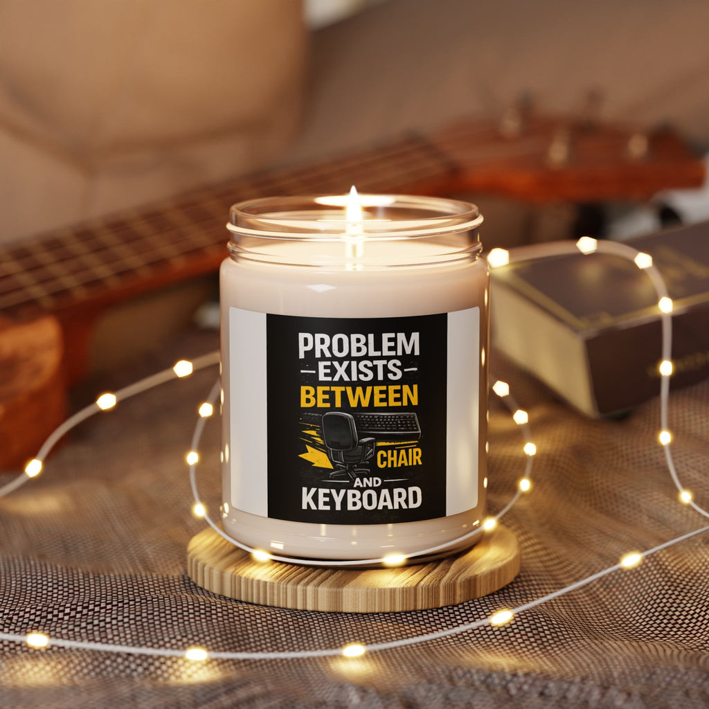 "Problem Exists Between Chair and Keyboard" Tech Humor Scented Candle (9oz)