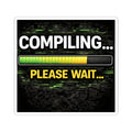 "Compiling... Please Wait" Geek Tech Humor Funny IT Kiss-Cut Stickers
