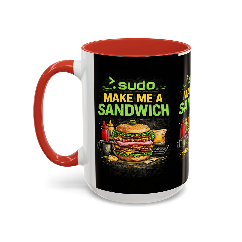 ">. Sudo Make Me a Sandwich" IT Humor Accent Coffee Mug (11, 15oz)