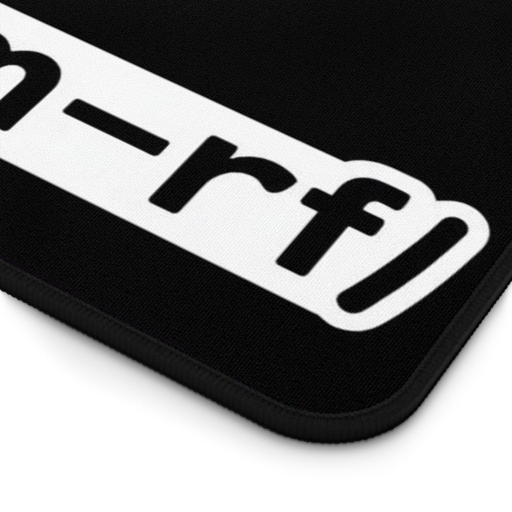 "rm -rf/ (Don't Try This)" Tech Humor Desk Mat — Funny IT Programmer Gaming Mouse Pad