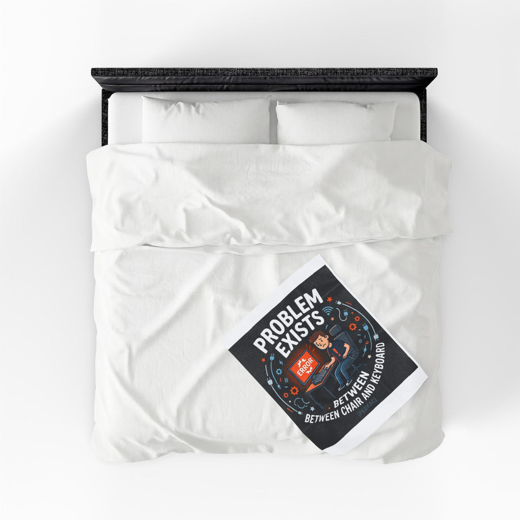 "Problem Exists Between Chair & Keyboard" Tech Humor Funny IT Velveteen Plush Blanket