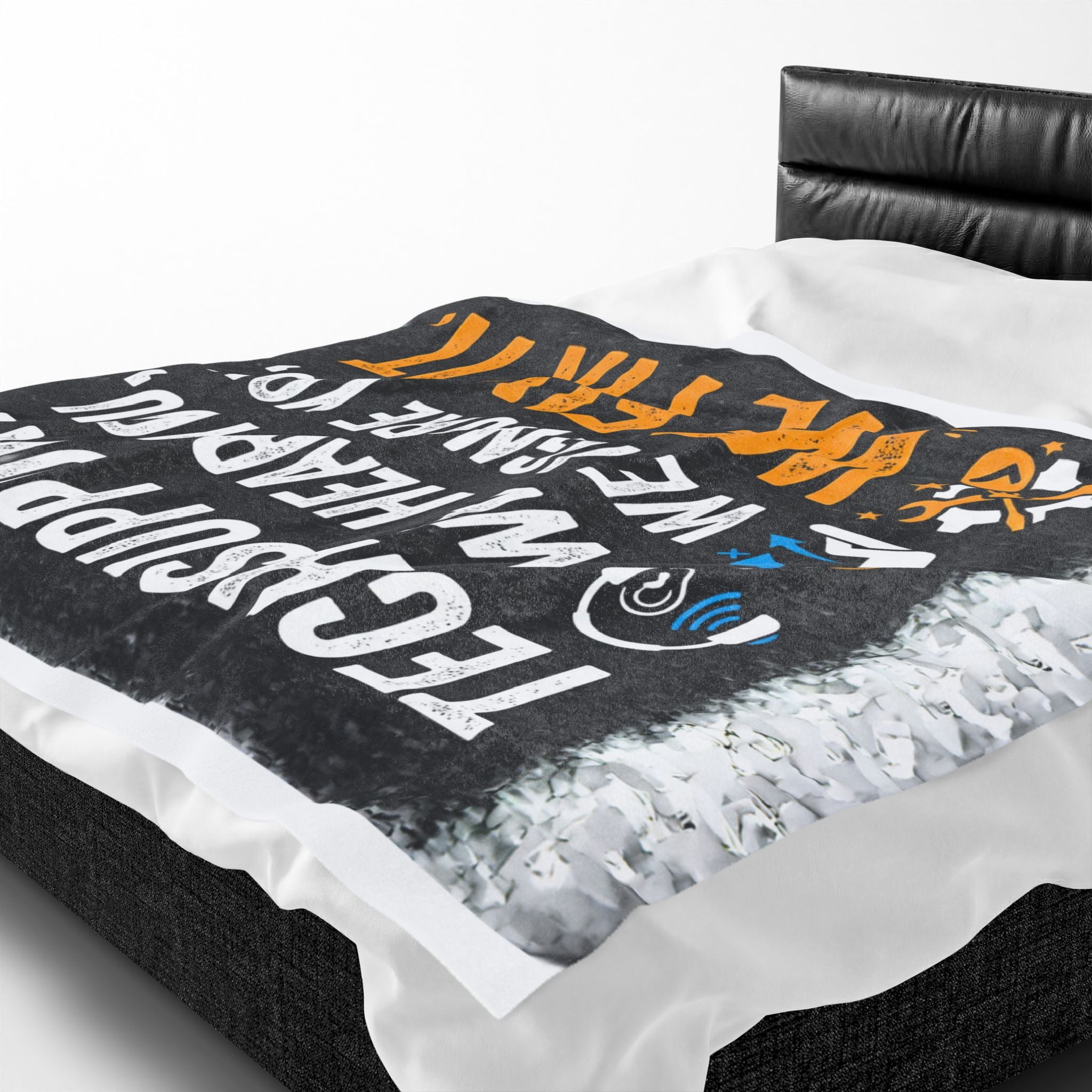 "Tech Support: We Hear You, We Ignore you, We Fix It" Tech Humor Funny IT Velveteen Plush Blanket