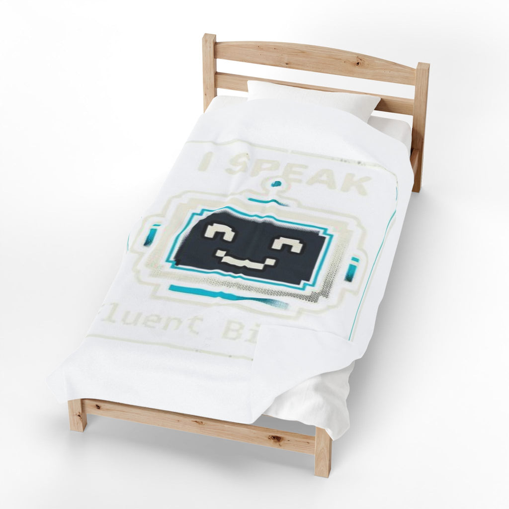 "I Speak Fluent Binary" IT Humor Funny IT Velveteen Plush Blanket