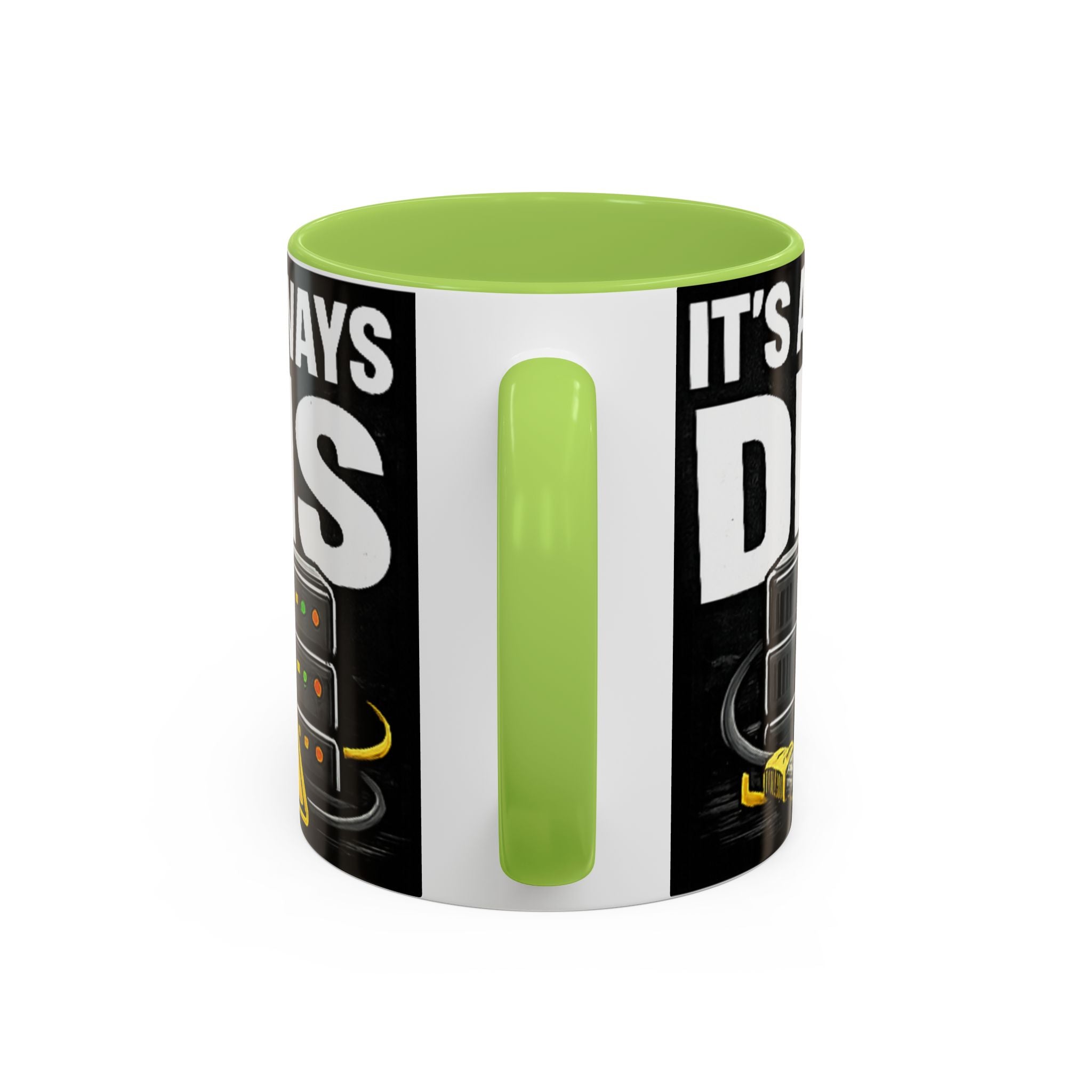 "It's Always DNS" IT Humor Accent Coffee Mug (11, 15oz)