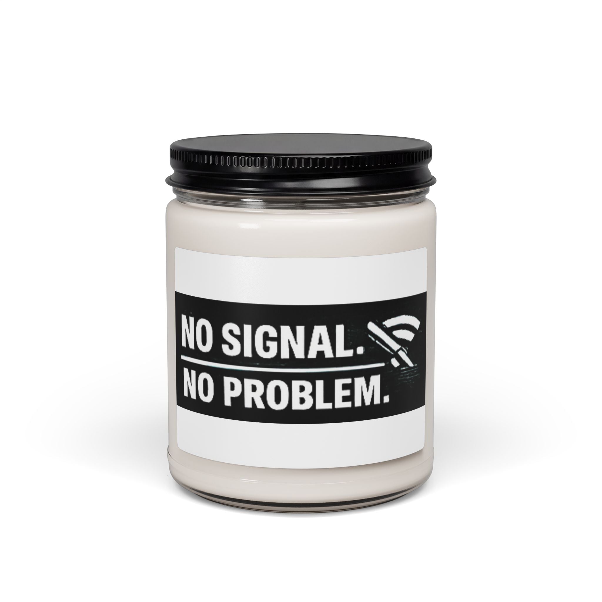 "No Signal, No Problem" IT Humor Soy Candle — 9oz Scented Jar for Relaxation & Digital Detox