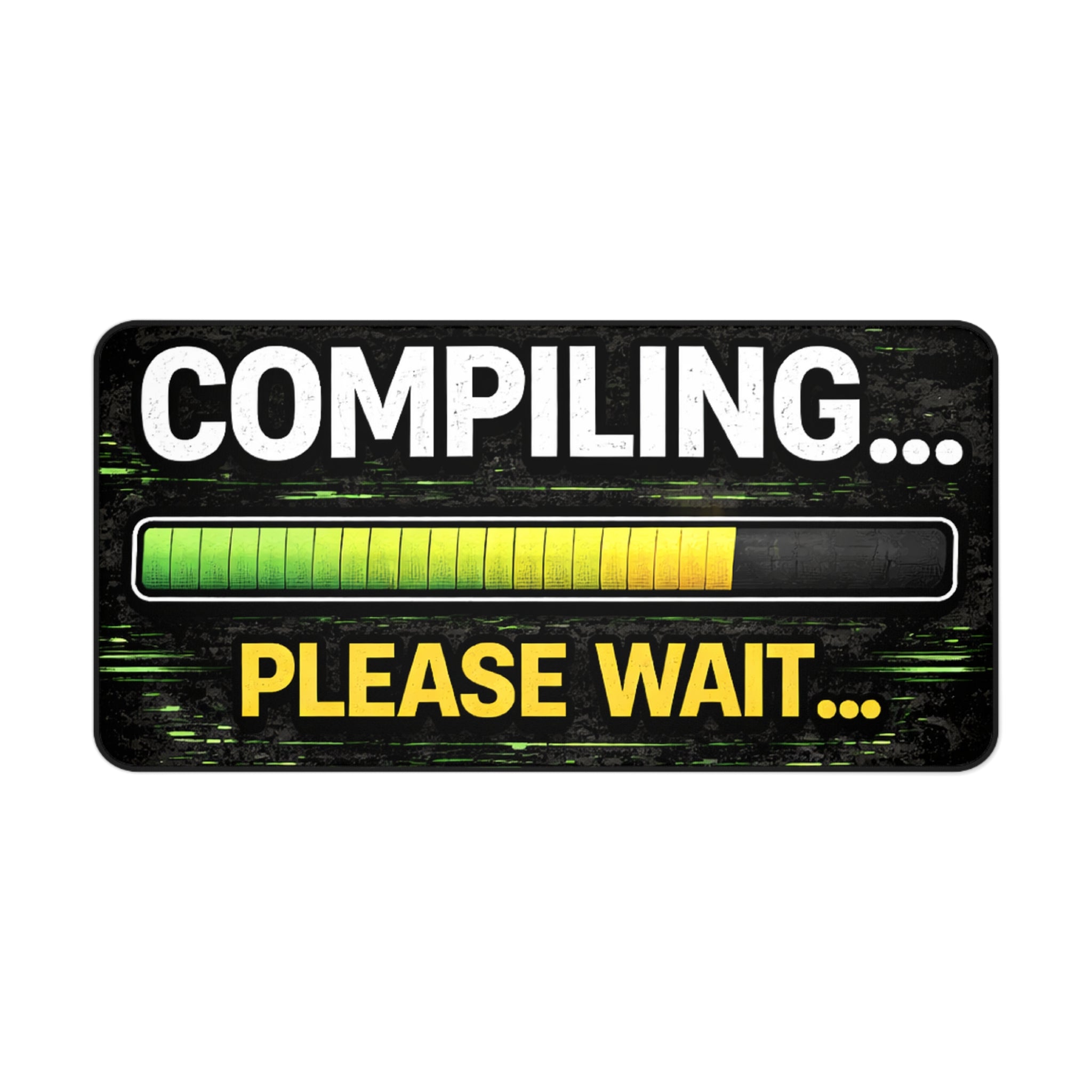 "Compiling... Please Wait" Funny IT Desk Mat Tech Humor Programmer Keyboard Mouse Pad