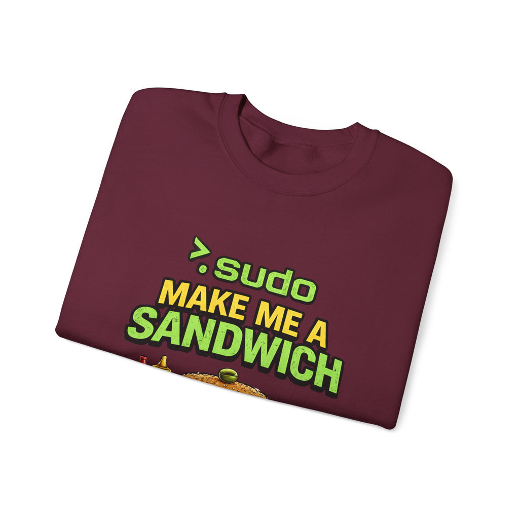 Sweatshirt — ">sudo Make Me a Sandwich" Funny Linux Programmer Crewneck