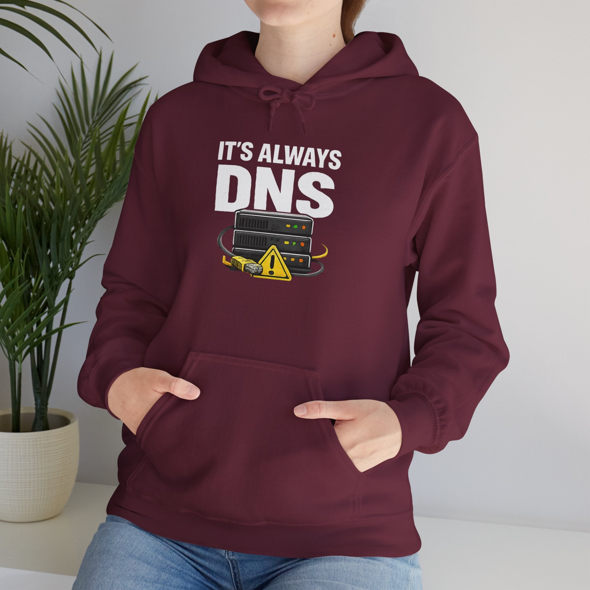 "It's Always DNS" Tech Humor Unisex Heavy Blend™ Hoodie