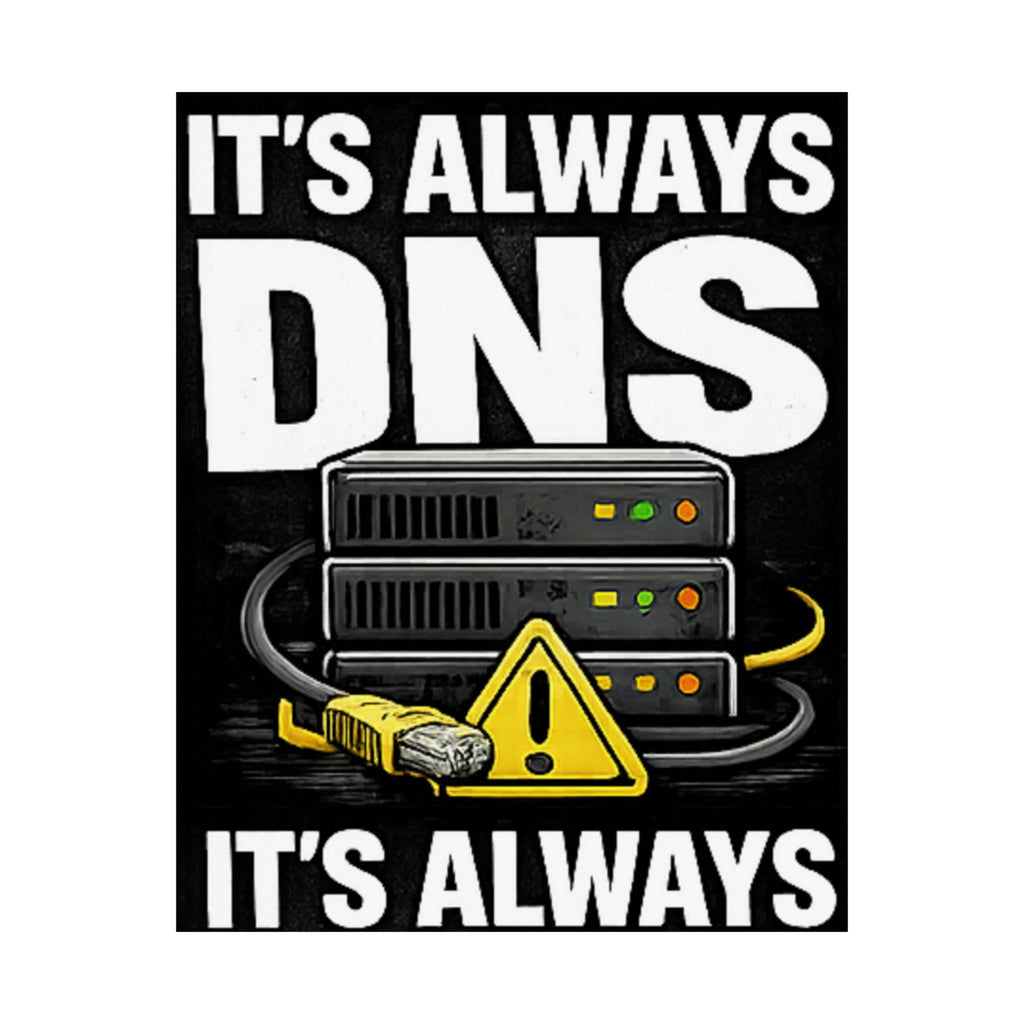 "It's Always DNS" Tech Humor Funny IT Matte Vertical Posters