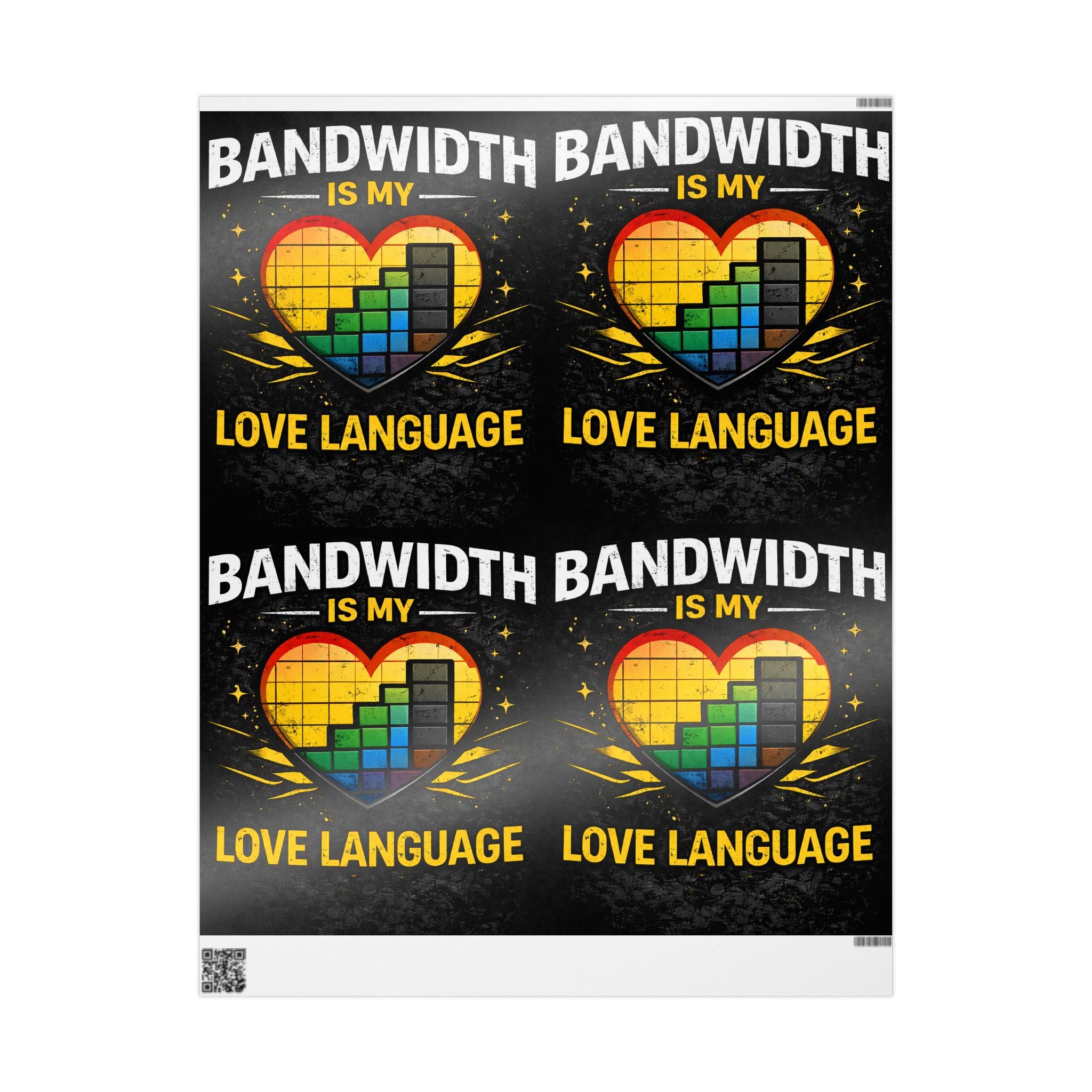 "Bandwidth is my Love Language" Funny IT Wrapping Paper - Tech Humor Gift Wrap