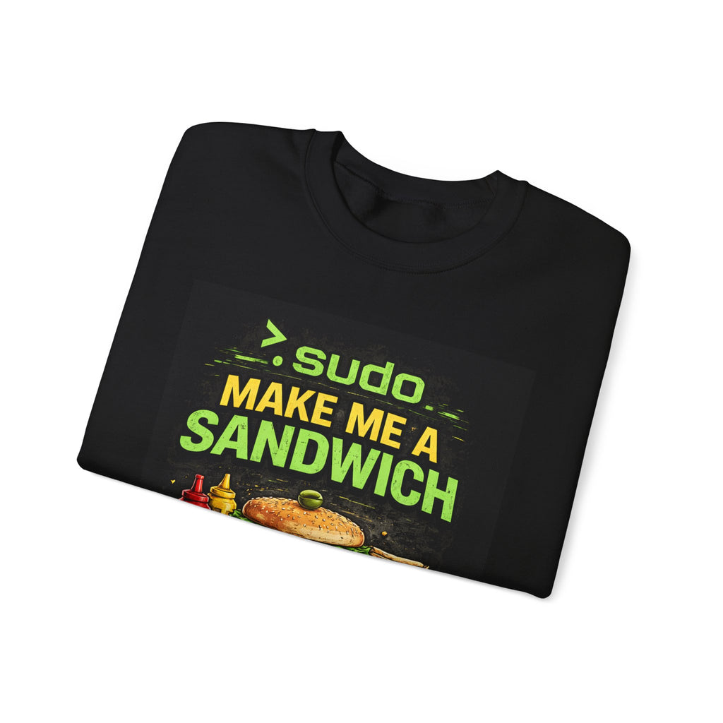 Tech Humor Sweatshirt - ">. sudo make me a sandwich" Graphic Crewneck