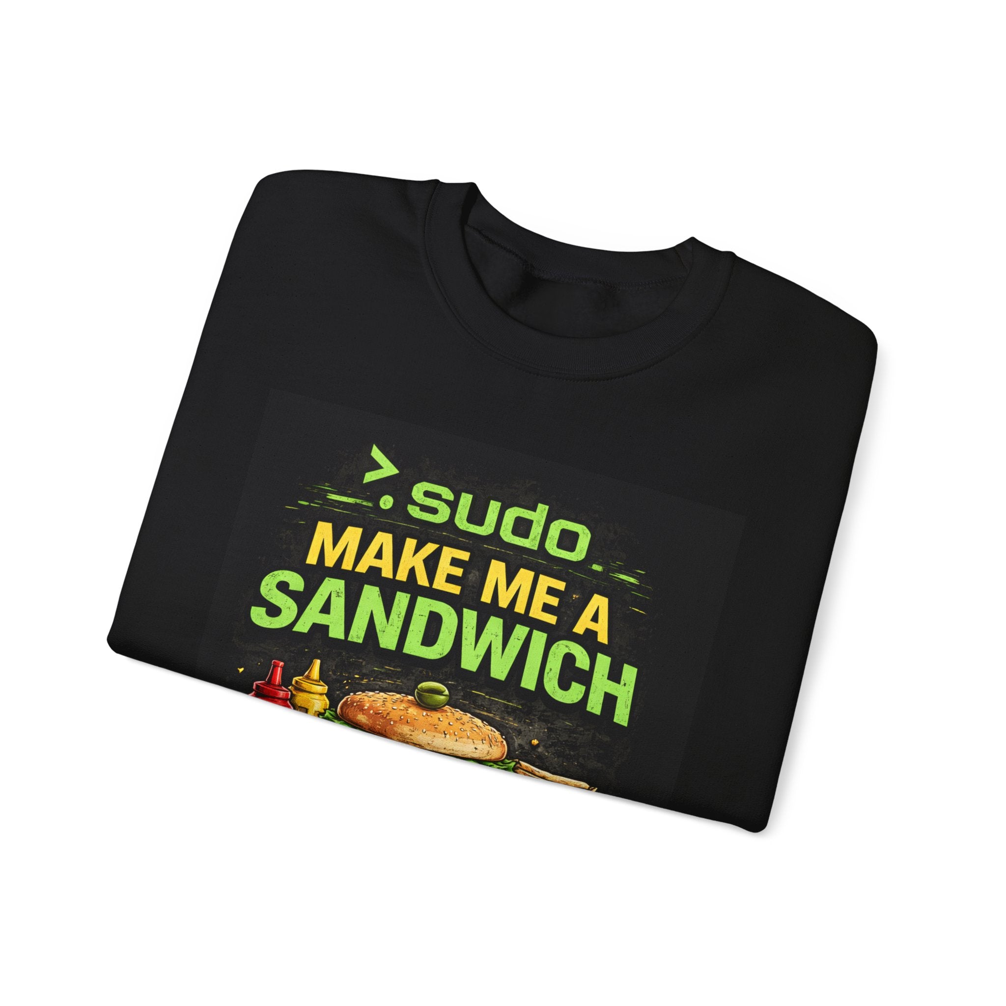 Tech Humor Sweatshirt - ">. sudo make me a sandwich" Graphic Crewneck