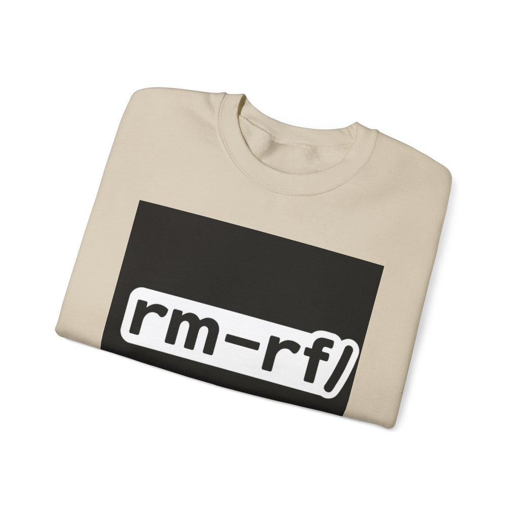 "rm -rf/ (Don't Try This)" — Funny Linux Command Crewneck Sweatshirt
