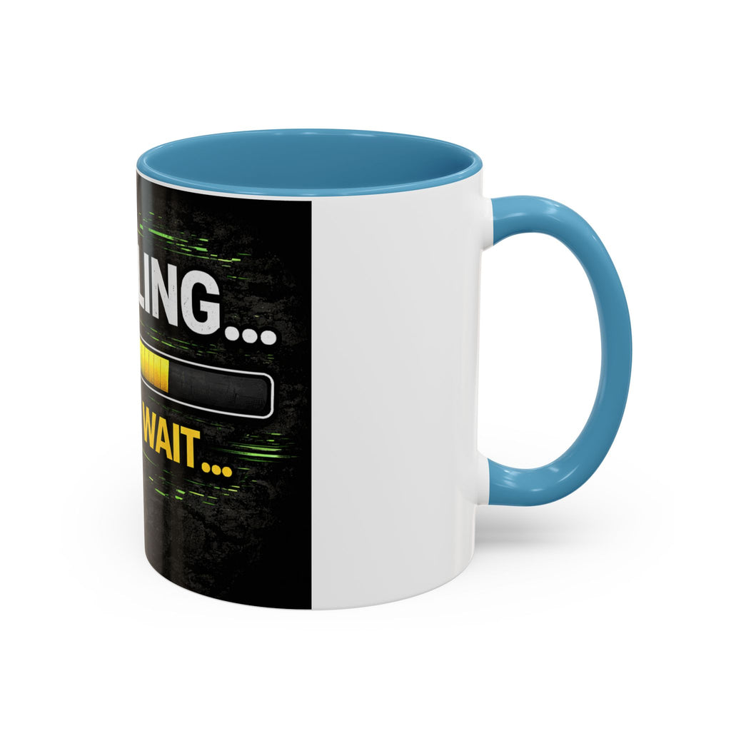 "Compiling, Please Wait" IT Humor Accent Coffee Mug (11, 15oz)