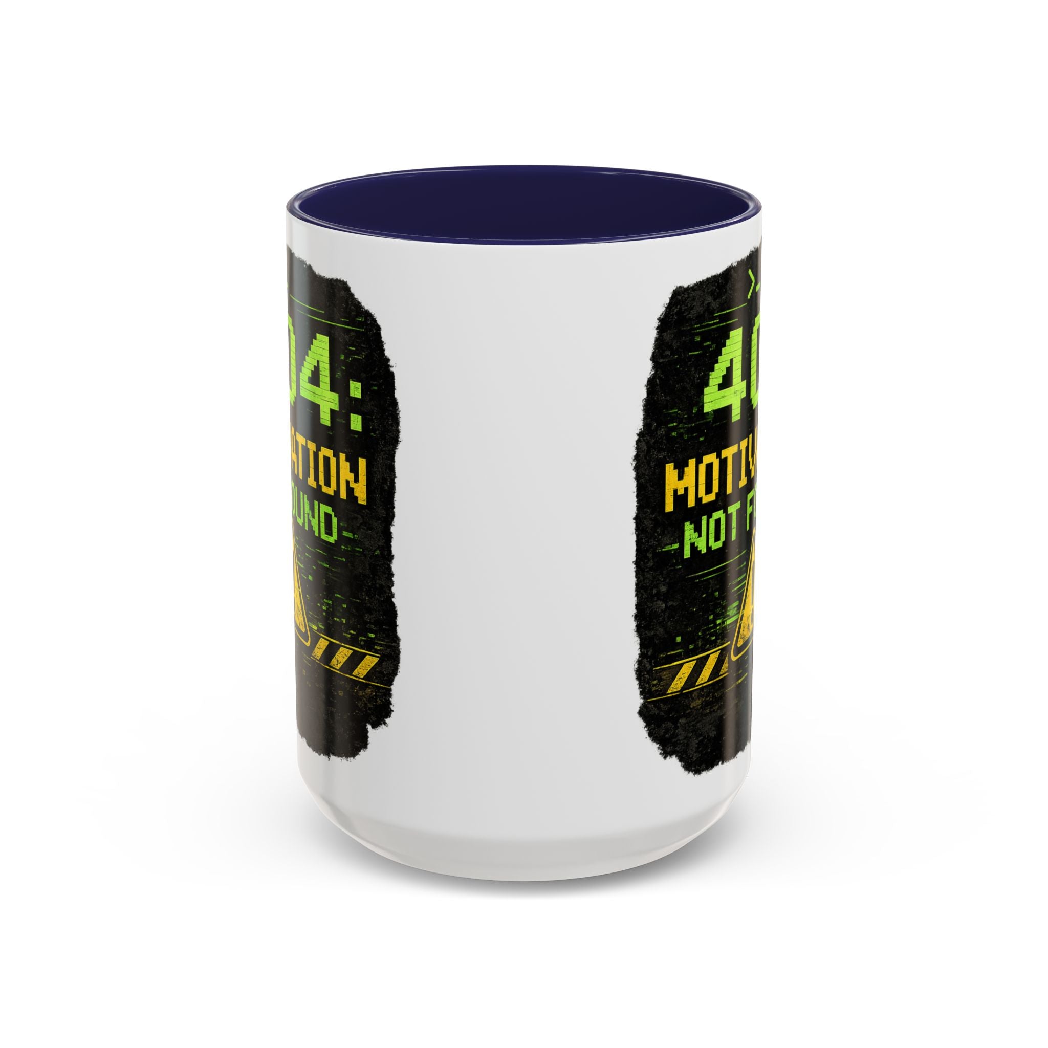 "Error 404 Motivation Not Found" IT Humor Accent Coffee Mug (11, 15oz)