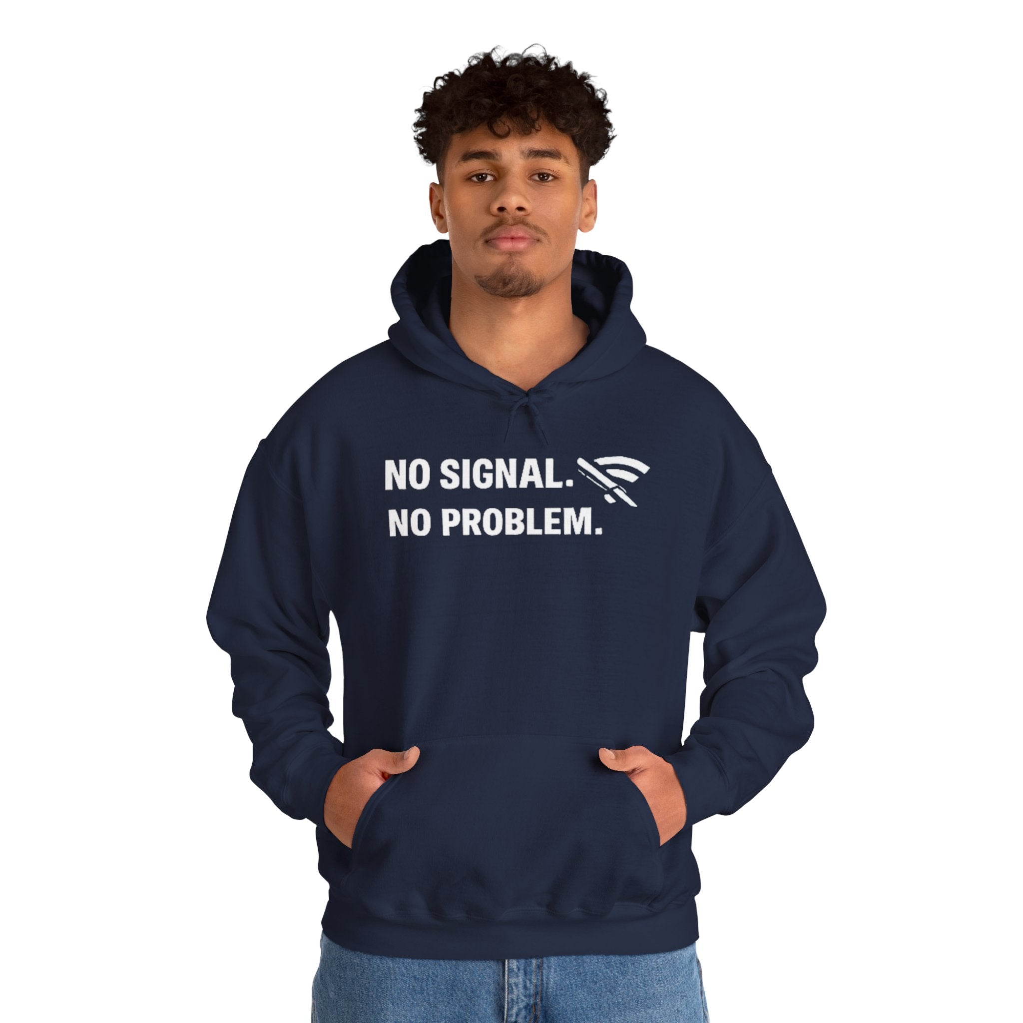 "No Signal, No Problem" IT Humor Unisex Heavy Blend™ Hoodie