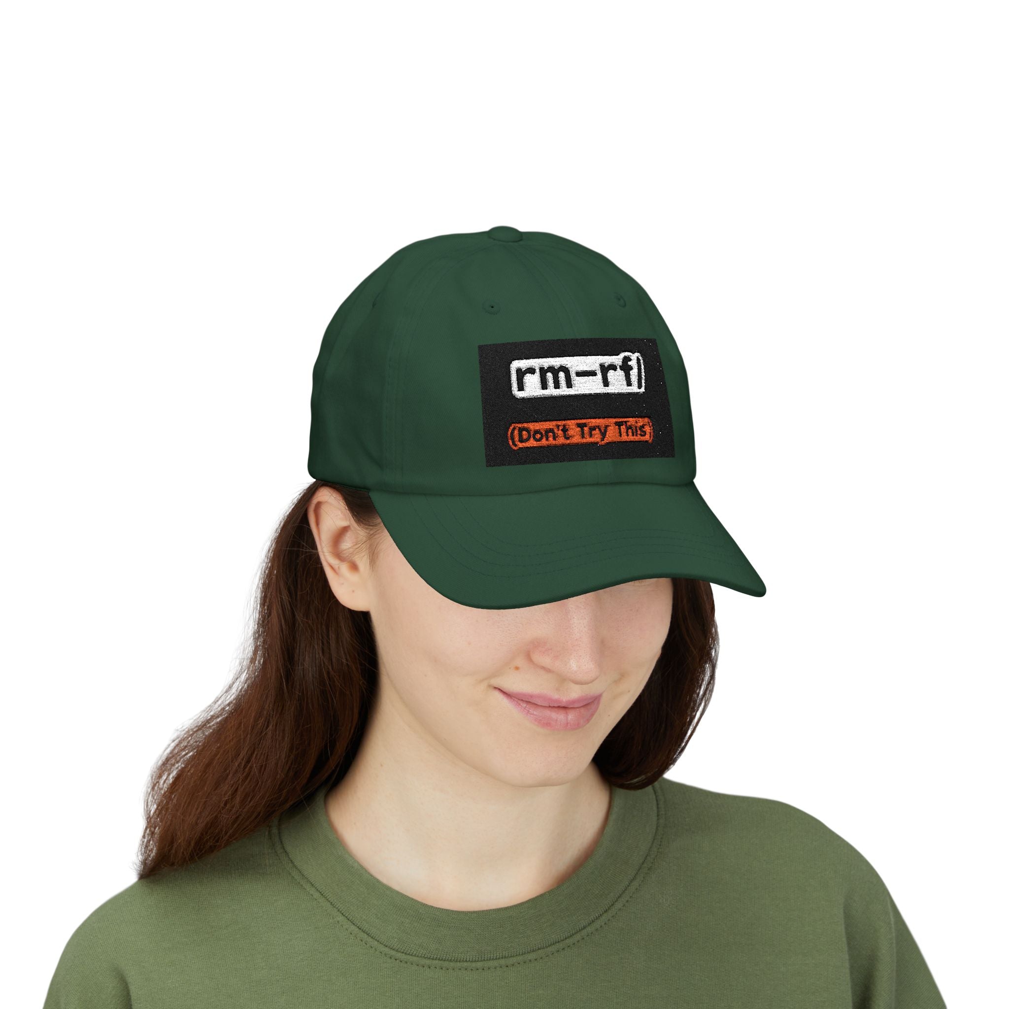 Classic Dad Cap – 'rm -rf (Don't Try This)' Embroidered Dad Hat