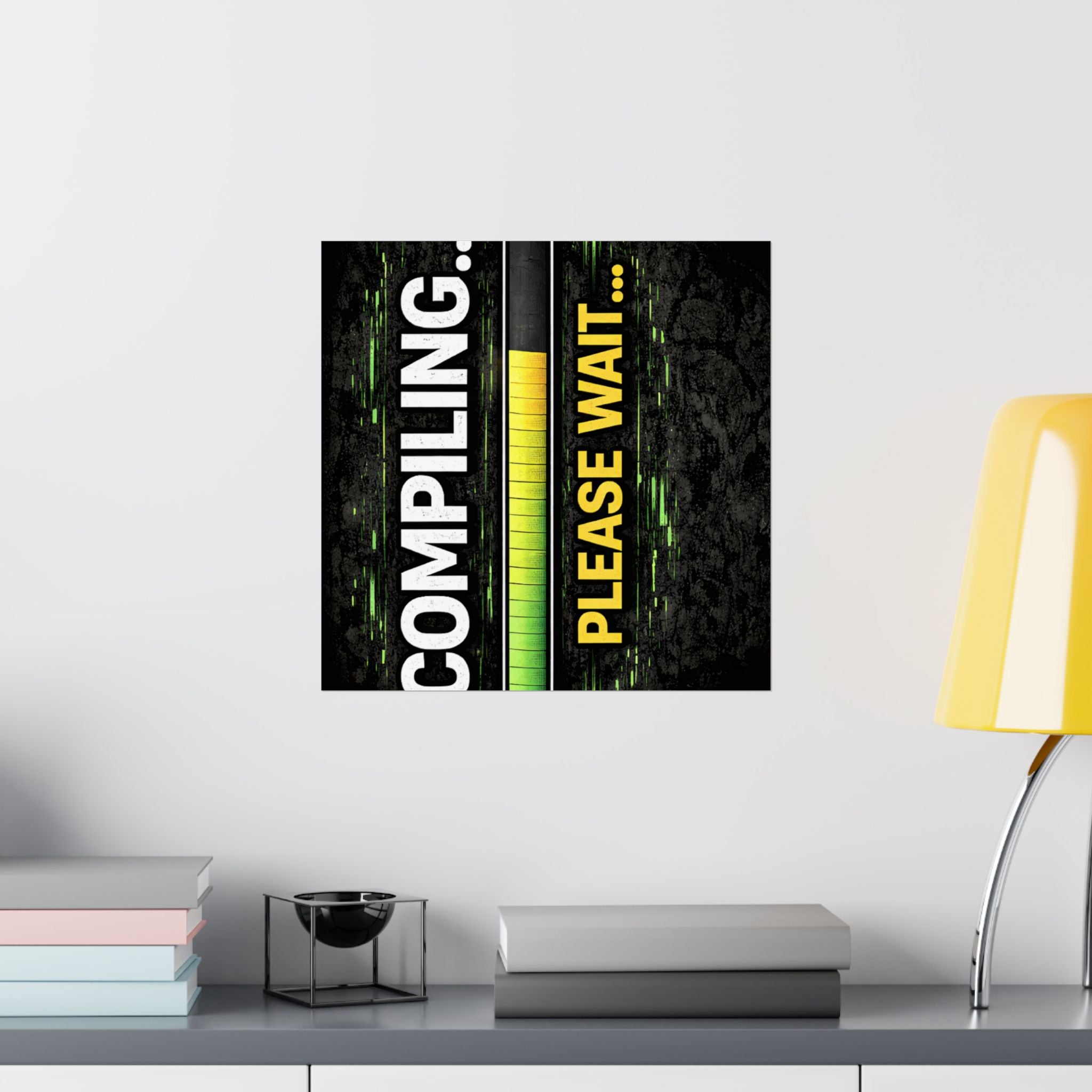 "Compiling... Please Wait" Tech Geek Humor Funny IT Matte Vertical Posters