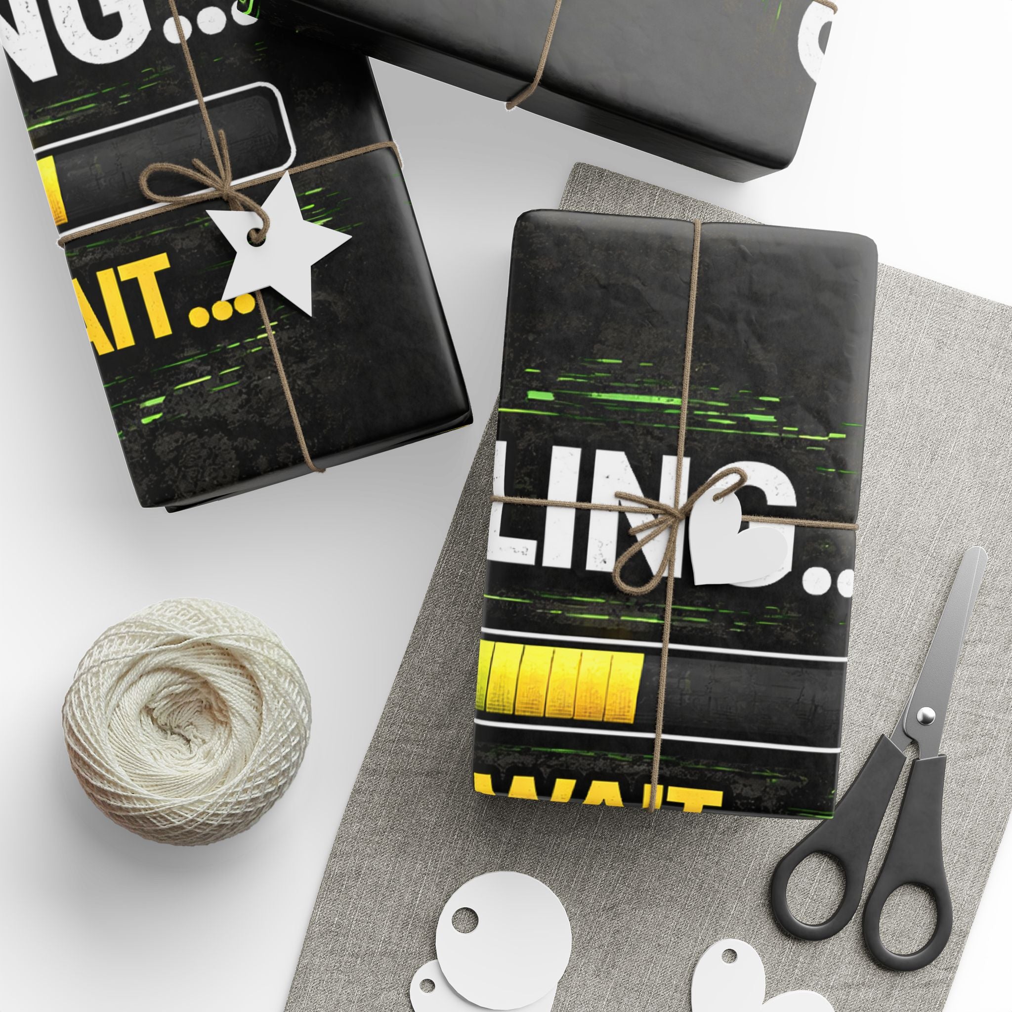 "Compiling...Please Wait" Funny IT Holiday Gift Wrap Tech Humor Office Gift Wrapping Paper