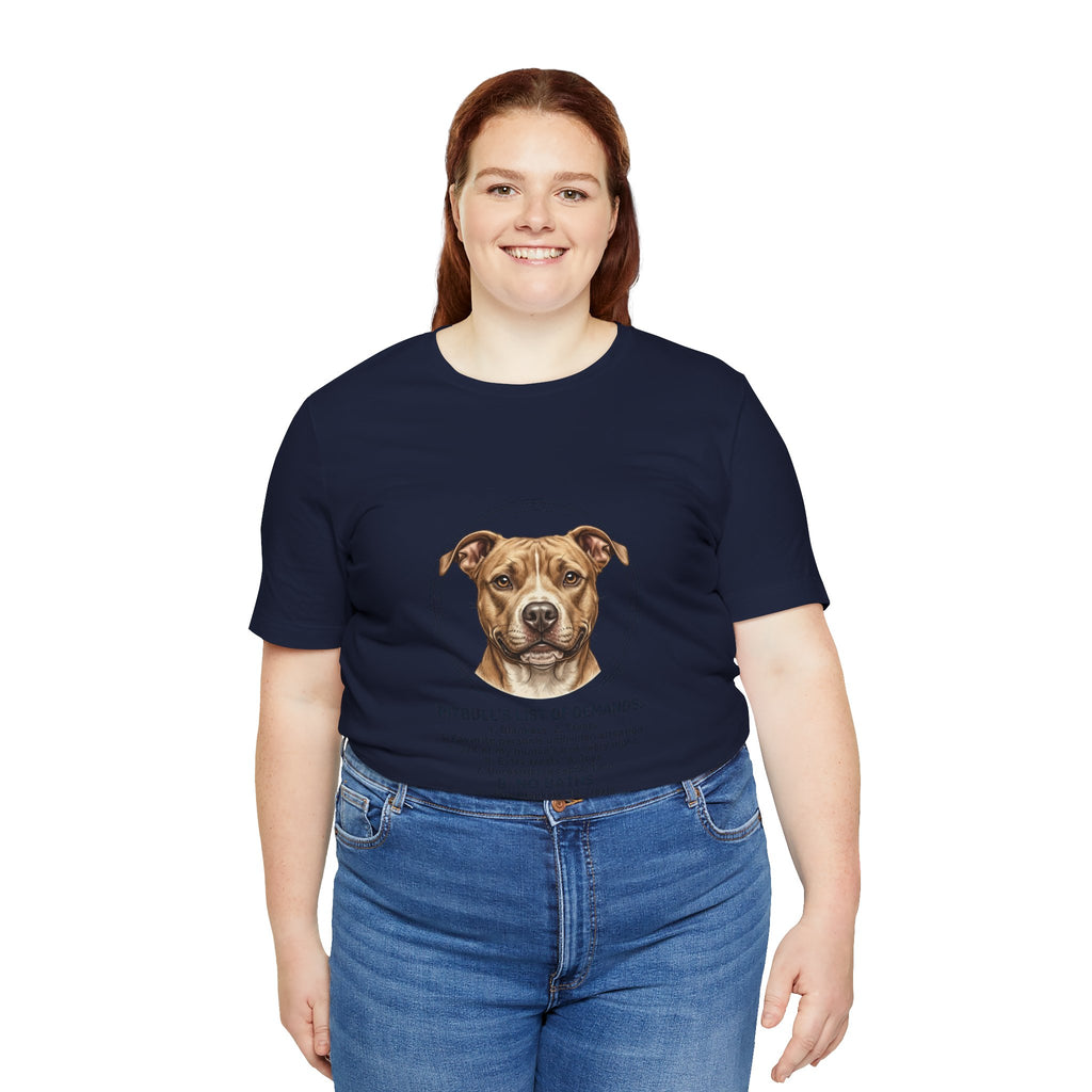 Pitbull Mom List of Demands T-Shirt | Dog Mom, Rescue Pride Tee