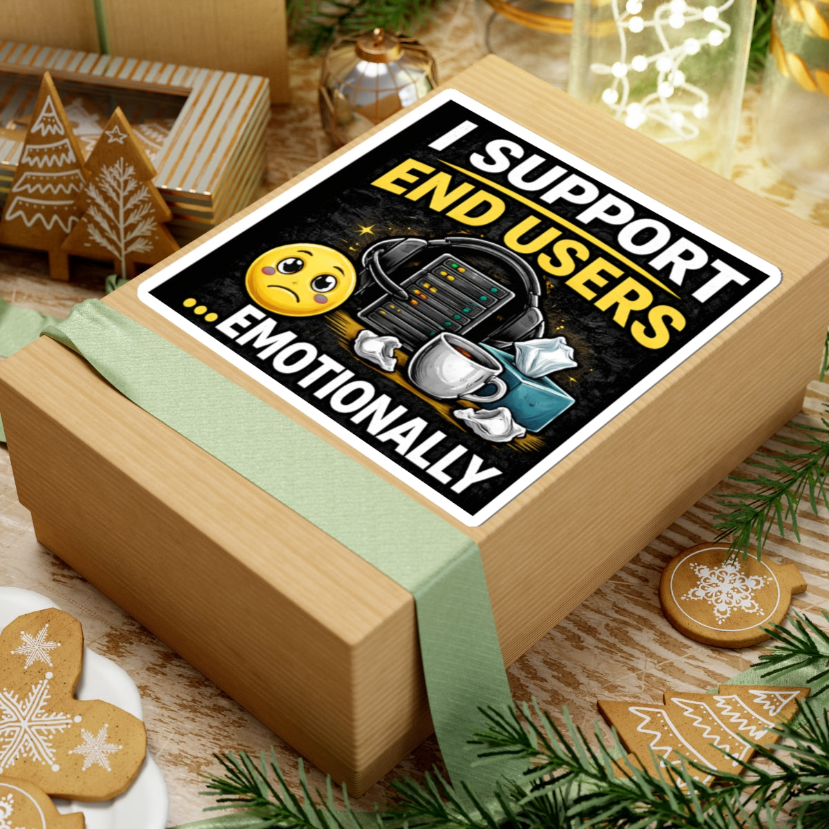 "IT Support End Users... Emotionally" Tech Humor Funny IT Kiss-Cut Stickers IT Humor