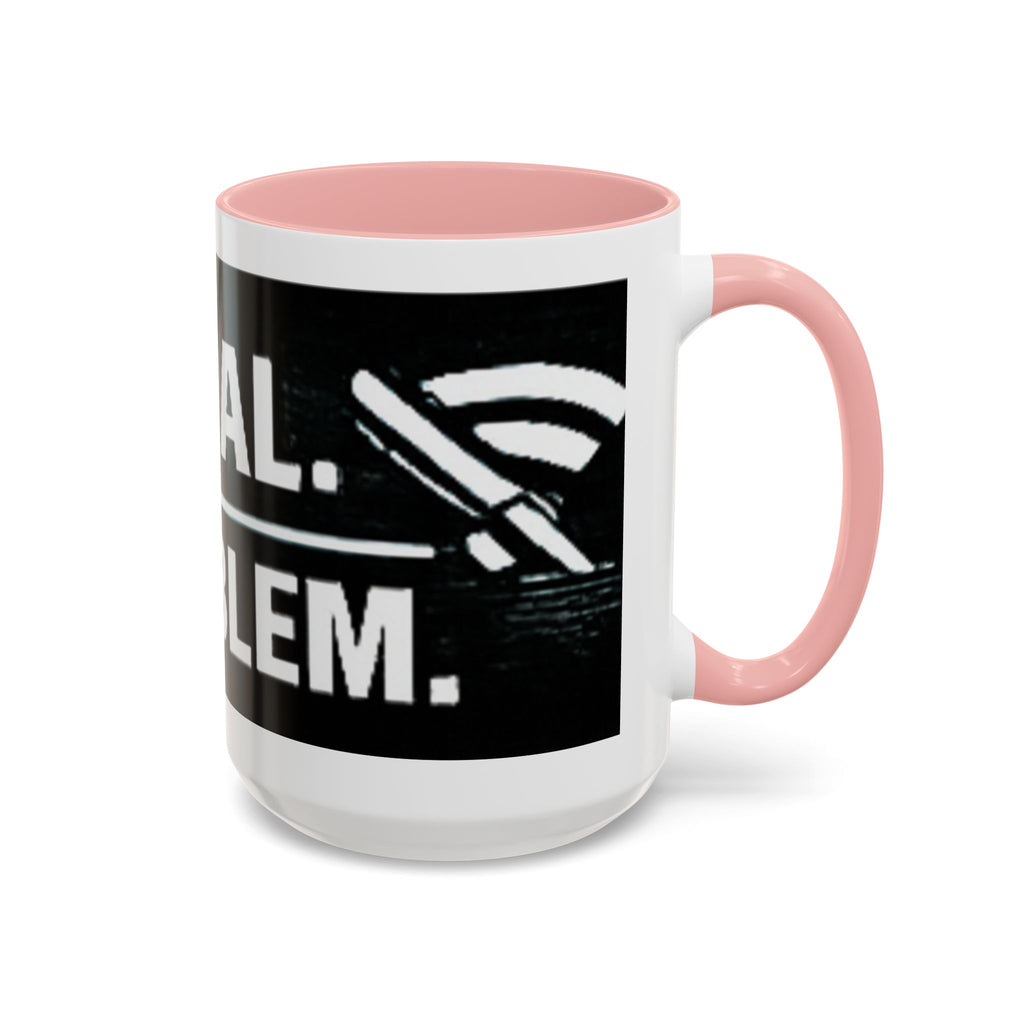 "No Signal No Problem" IT Humor Accent Coffee Mug (11, 15oz)