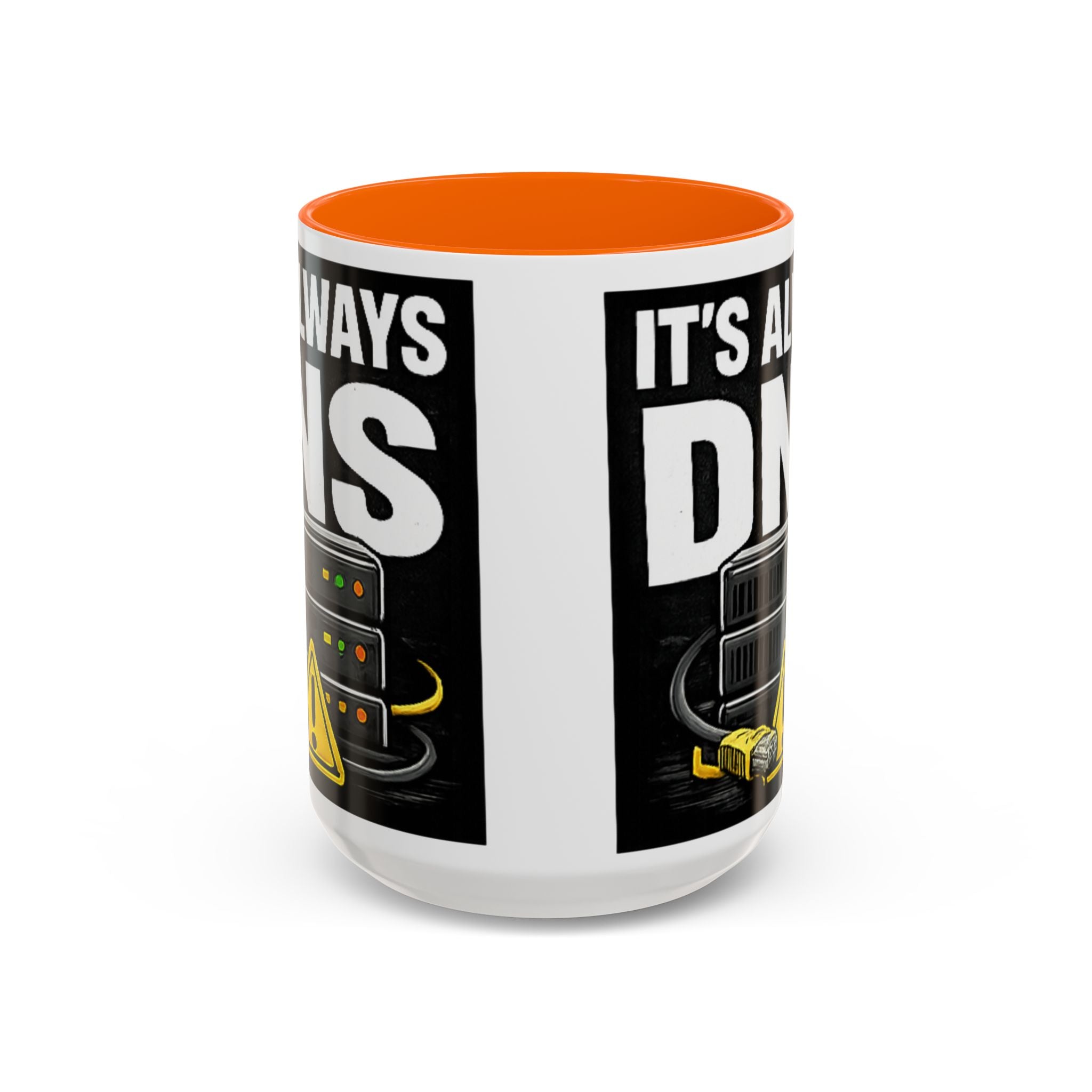 "It's Always DNS" IT Humor Accent Coffee Mug (11, 15oz)