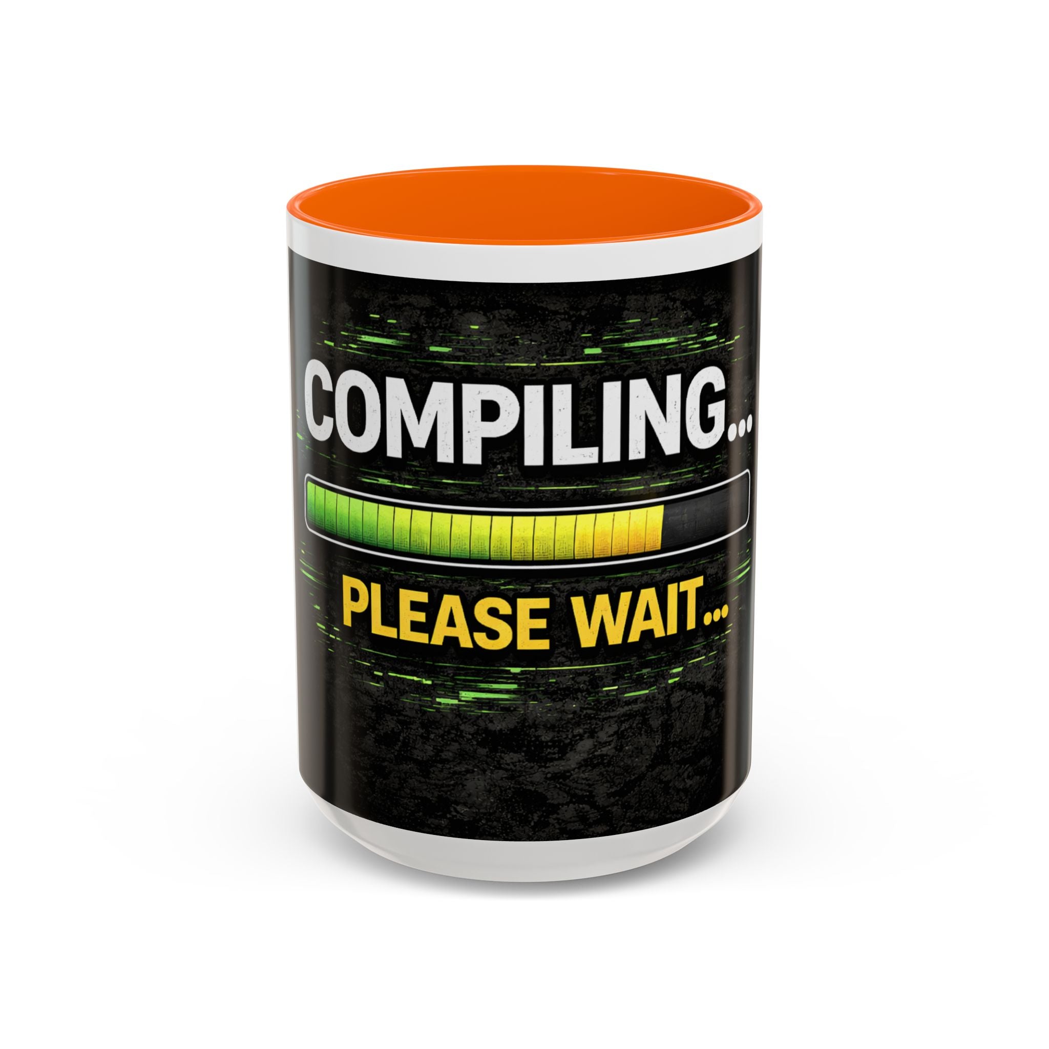 "Compiling, Please Wait" IT Humor Accent Coffee Mug (11, 15oz)