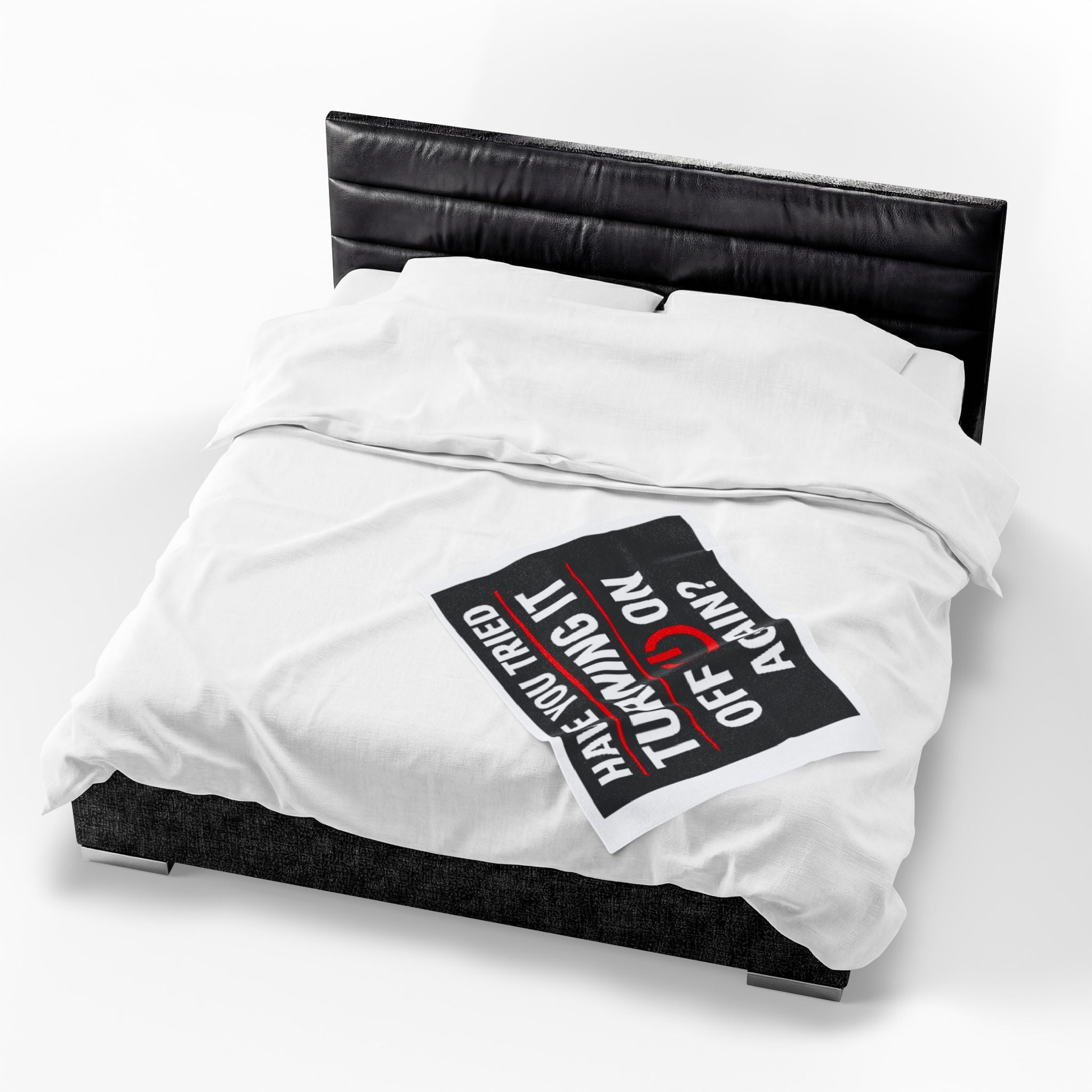 "Have You Tried Turning It Off & On Again?" Tech Humor Funny IT Velveteen Plush Blanket