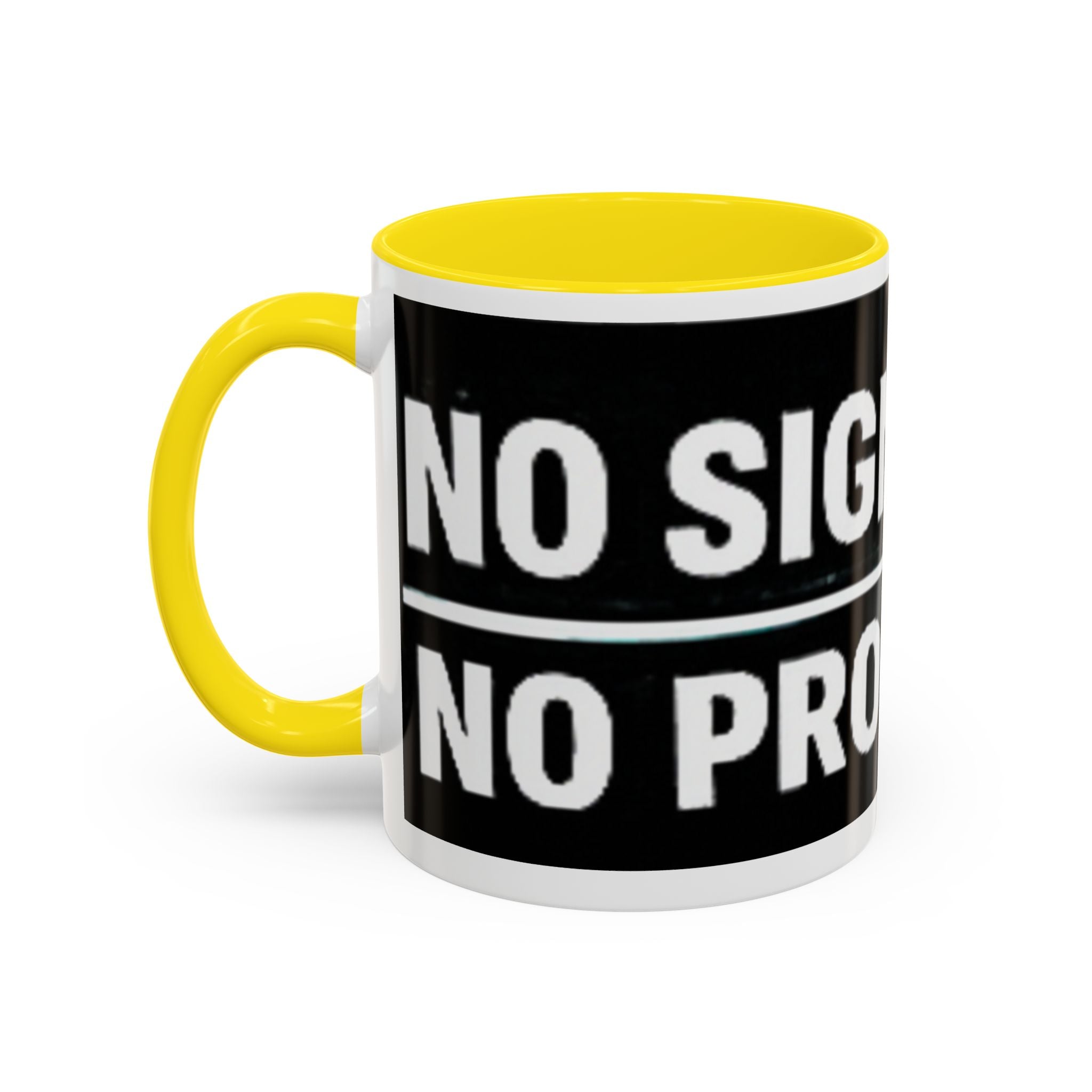 "No Signal No Problem" IT Humor Accent Coffee Mug (11, 15oz)