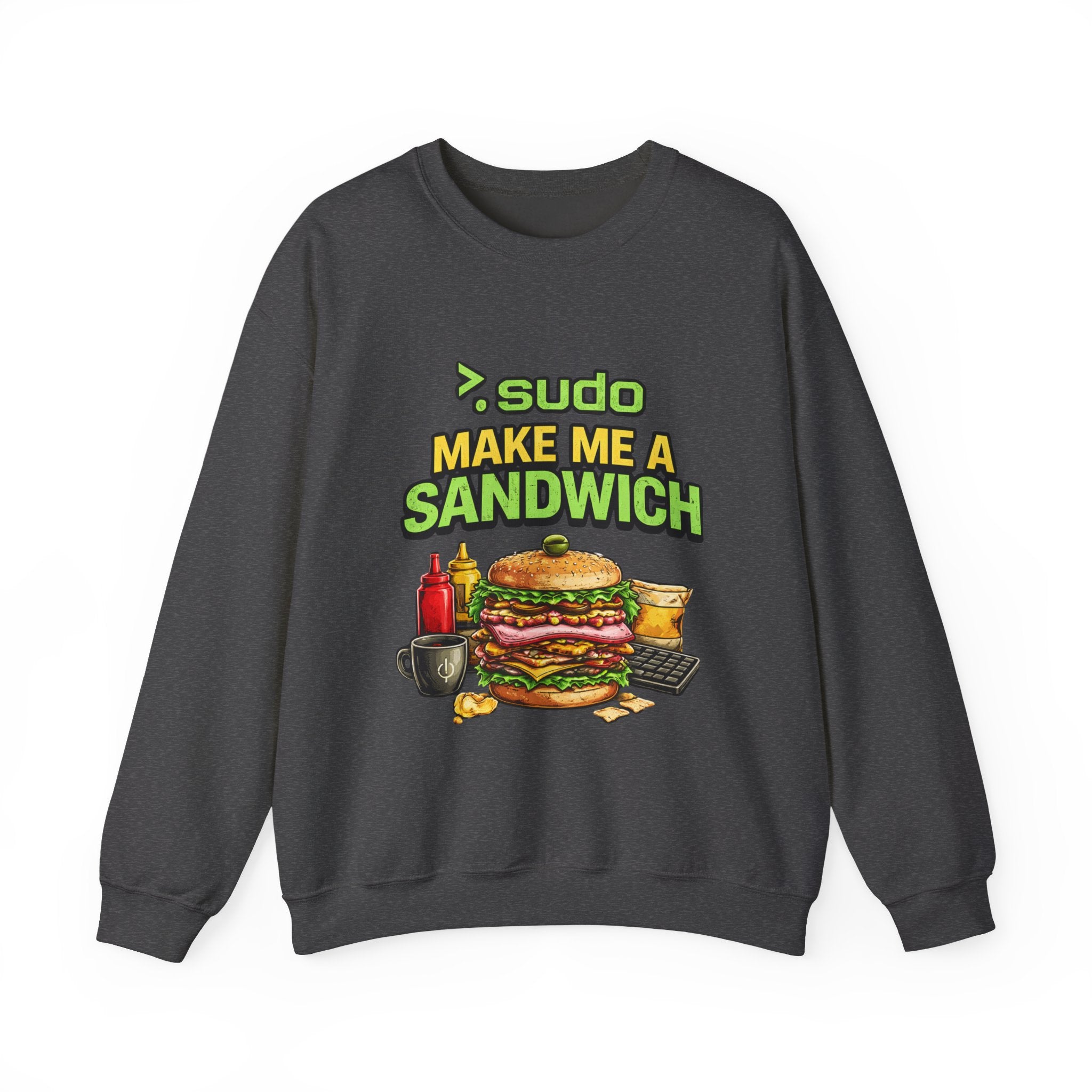 Sweatshirt — ">sudo Make Me a Sandwich" Funny Linux Programmer Crewneck
