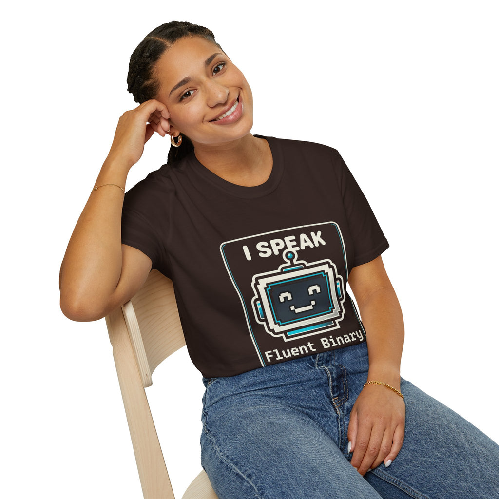 "I Speak Fluent Binary" Funny IT Programmer Tech Humor Graphic Tee