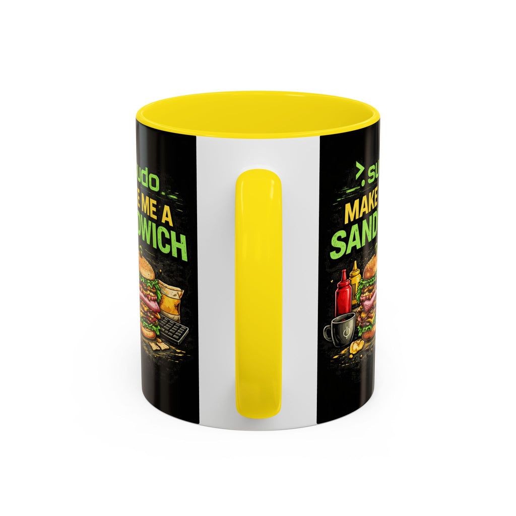 ">. Sudo Make Me a Sandwich" IT Humor Accent Coffee Mug (11, 15oz)