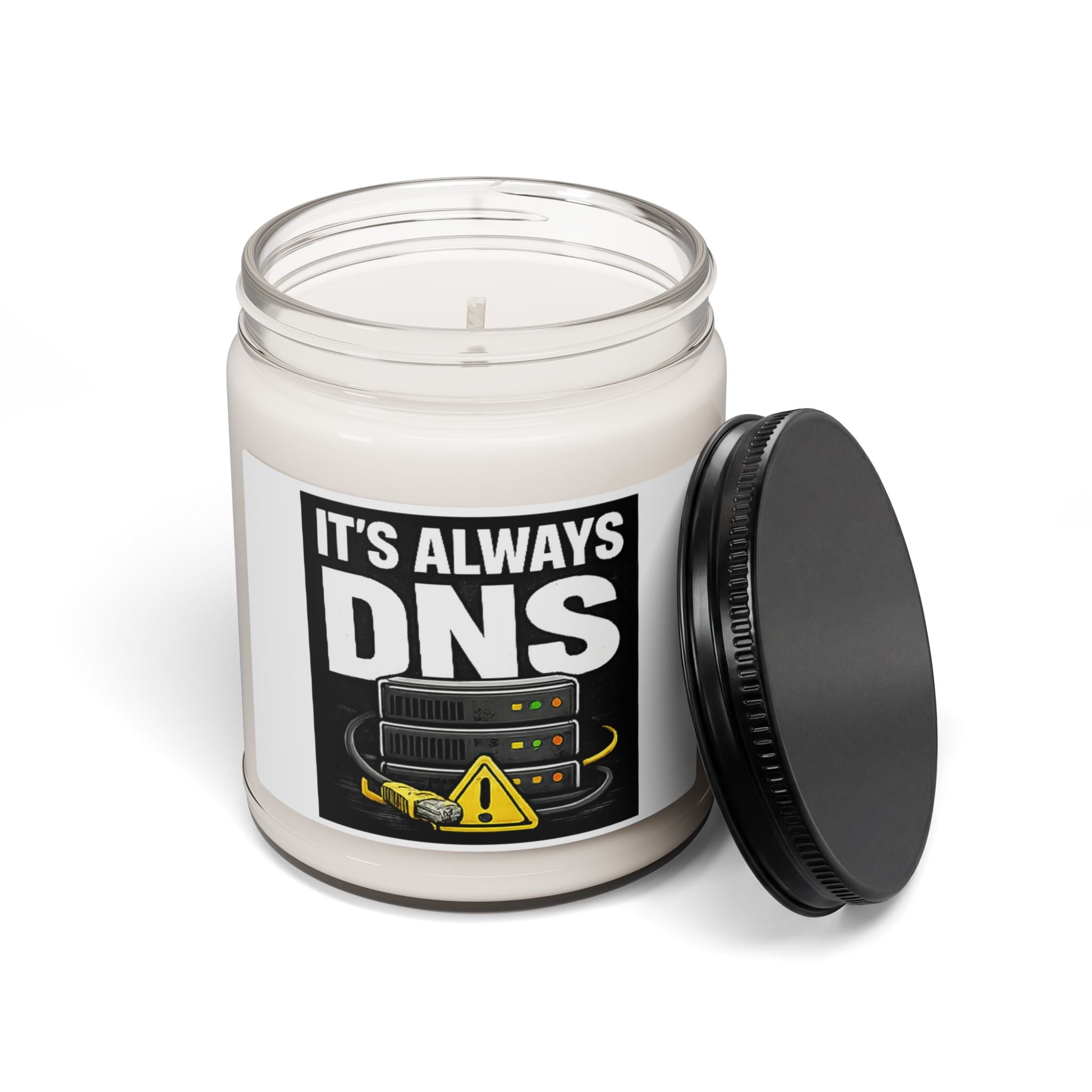 "It's Always DNS" Scented Soy Candle, 9oz (Tech Humor)