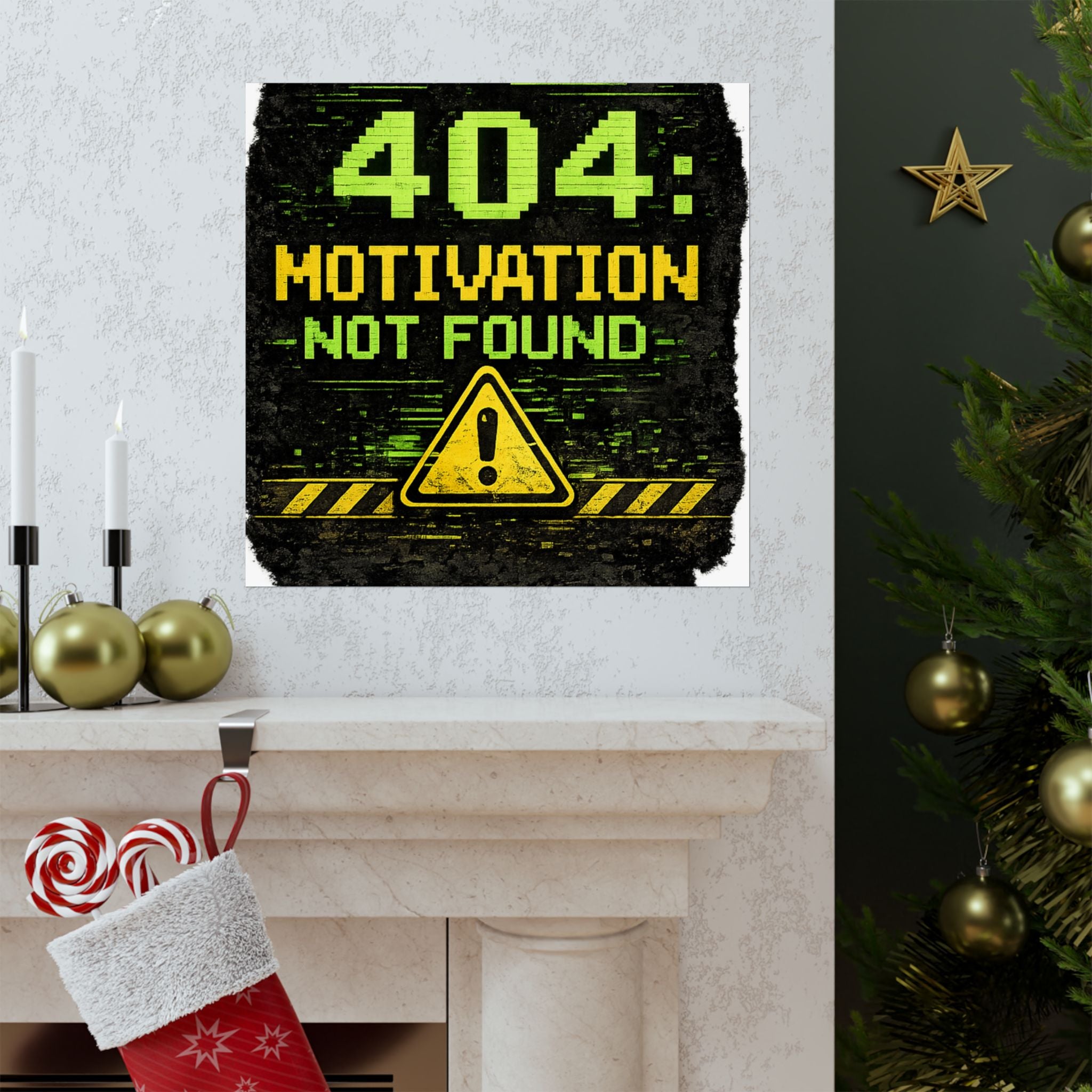 "Error 404 Motivation Not Found" Geek Tech Humor Funny IT Matte Vertical Posters