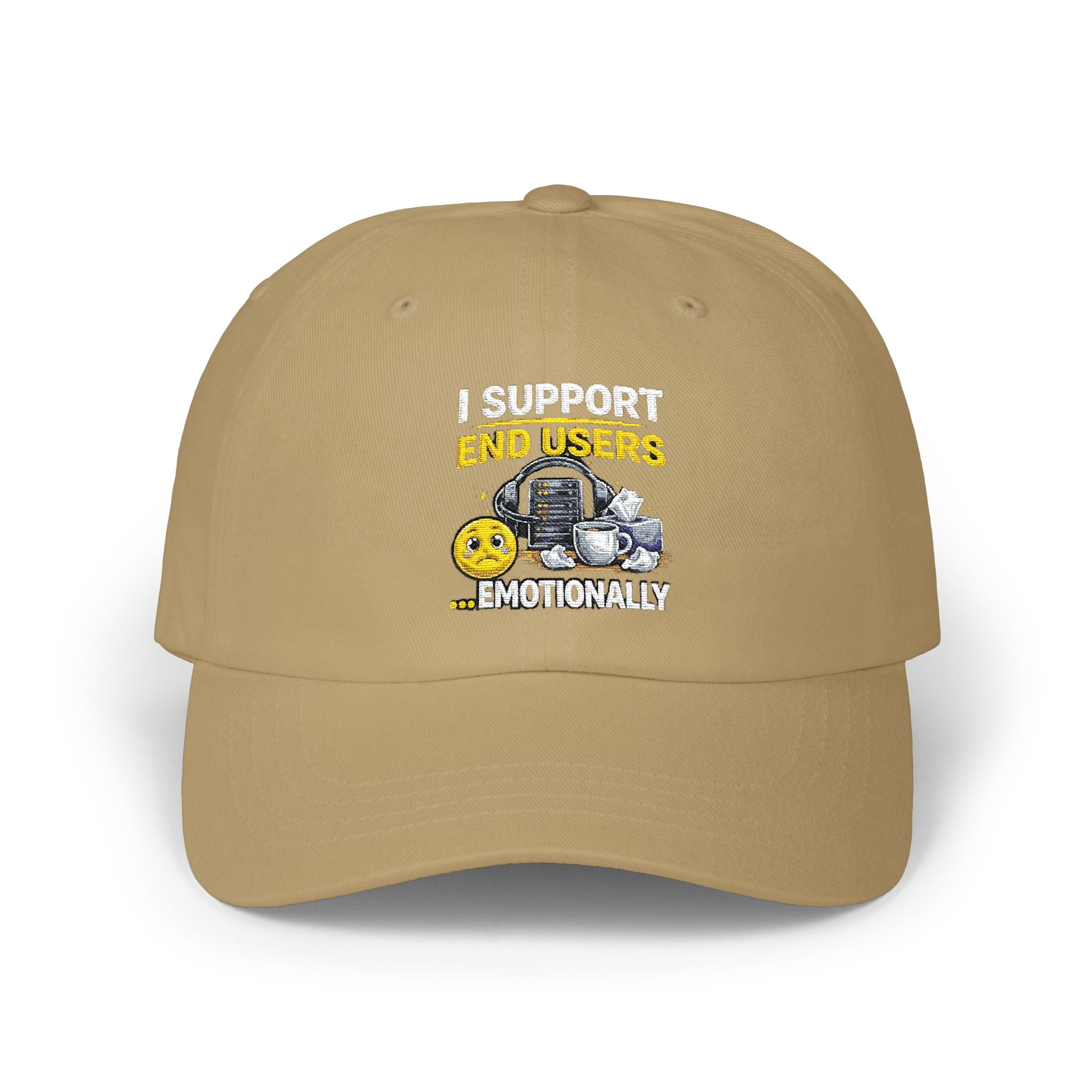 "I Support End Users...Emotionally" Tech Humor Funny IT Baseball Hat/Cap