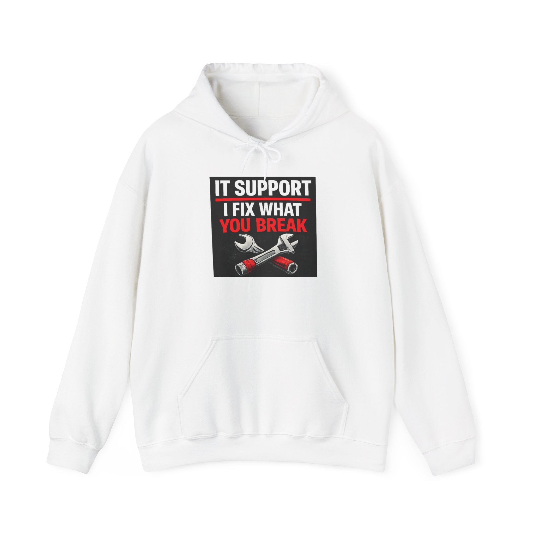"IT Support: I Fix What You Break" Tech Humor Unisex Heavy Blend™ Hoodie