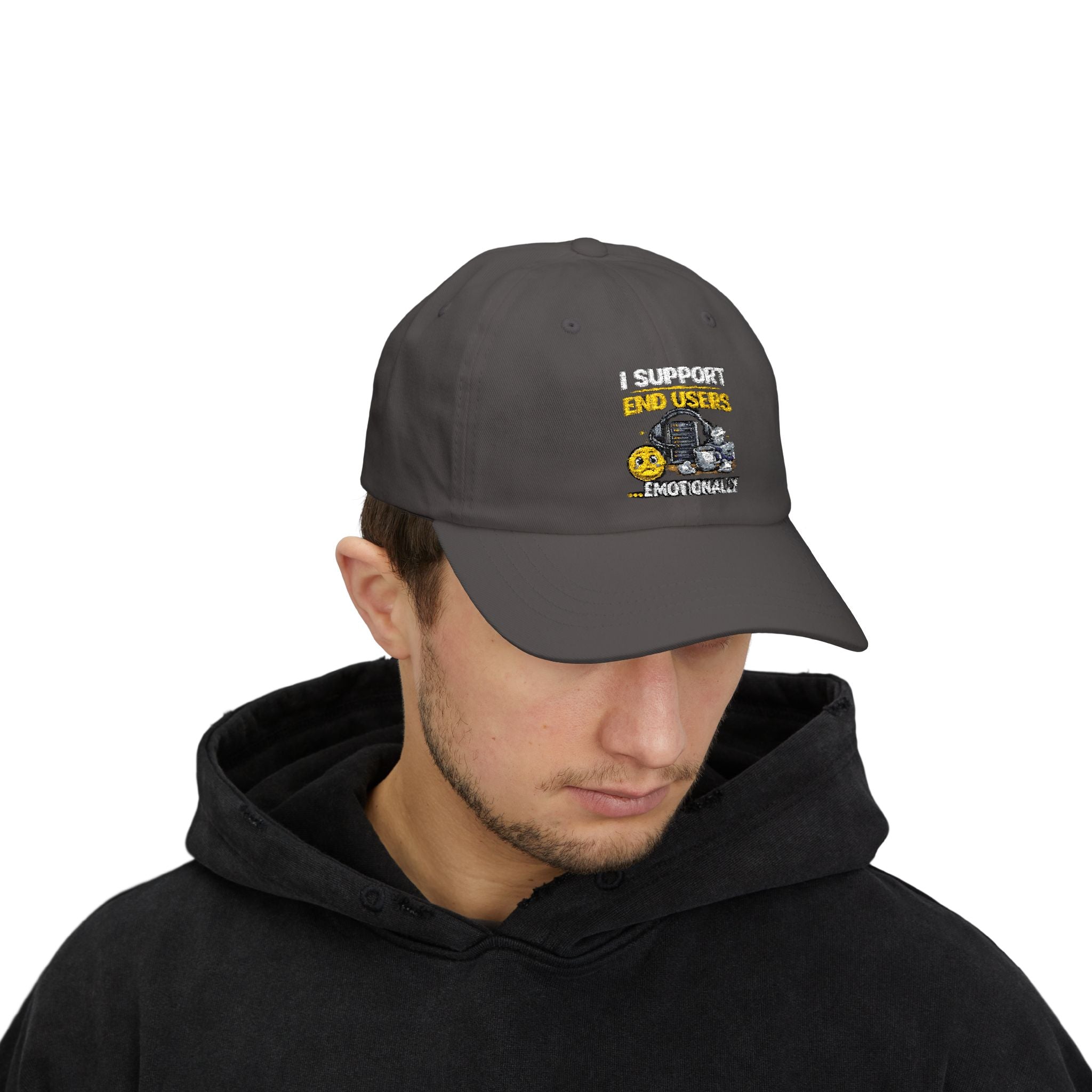"I Support End Users...Emotionally" Tech Humor Funny IT Baseball Hat/Cap