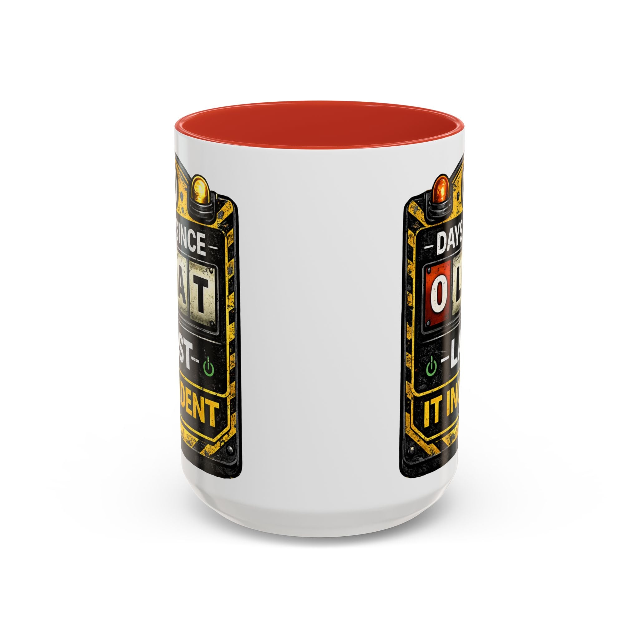 "0 Days Since Last IT Incident" IT Humor Accent Coffee Mug (11, 15oz)
