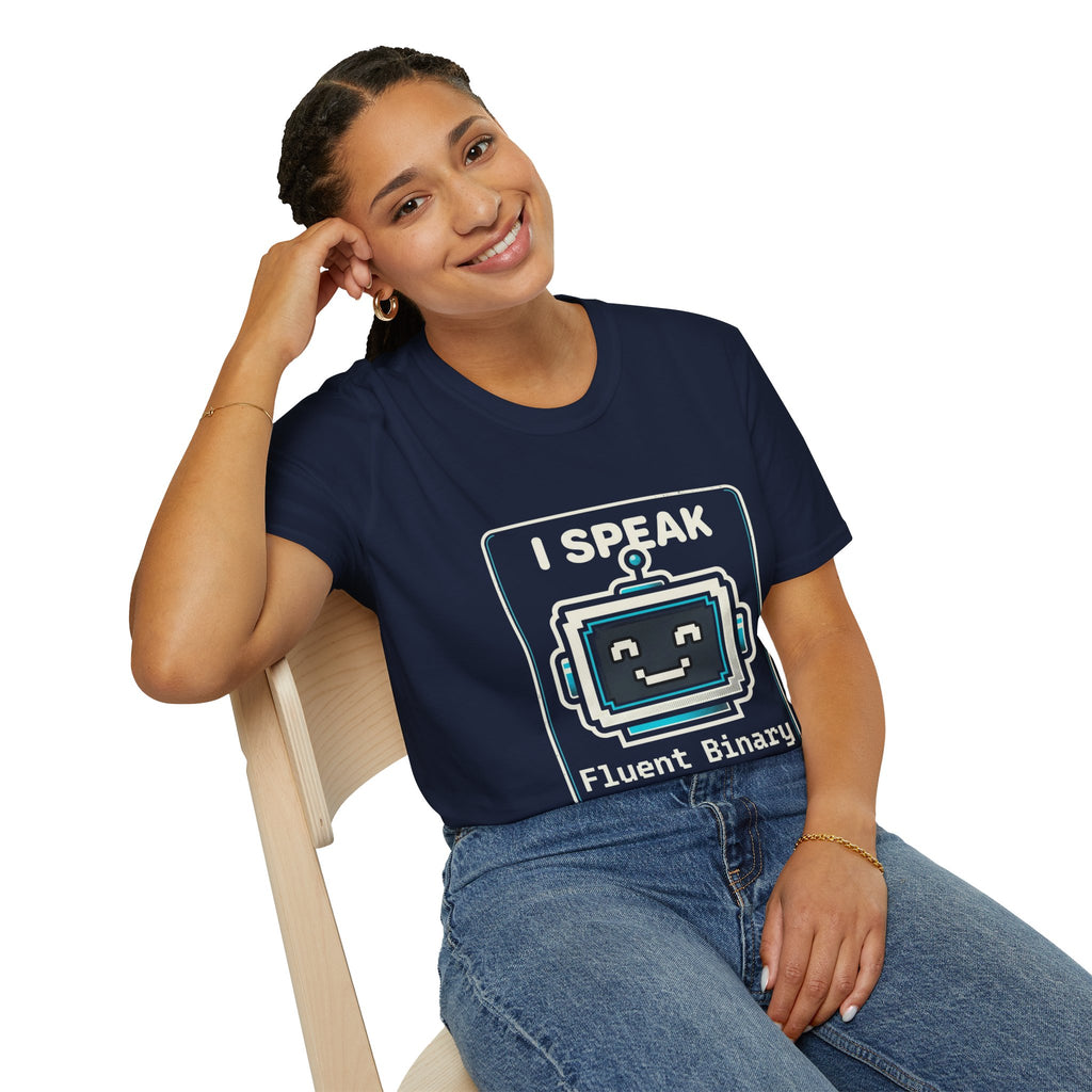 "I Speak Fluent Binary" Funny IT Programmer Tech Humor Graphic Tee
