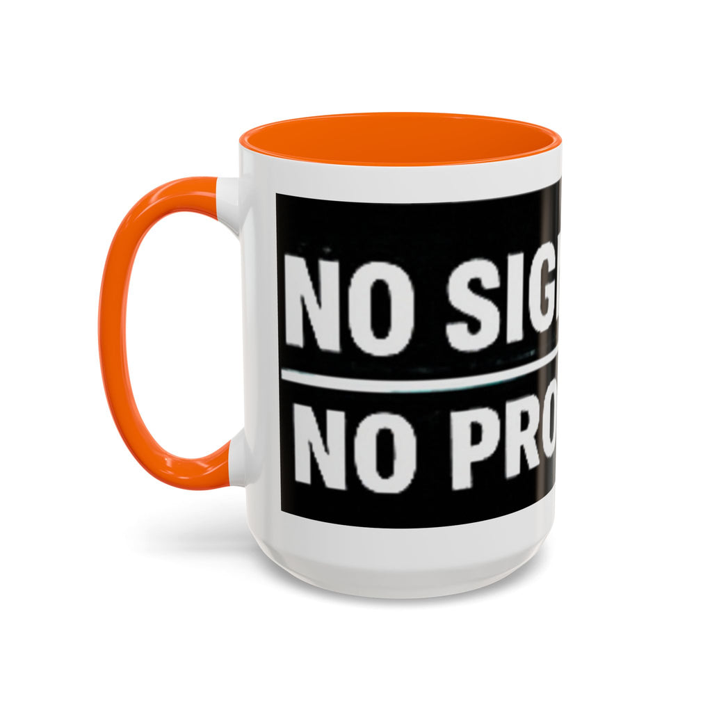 "No Signal No Problem" IT Humor Accent Coffee Mug (11, 15oz)